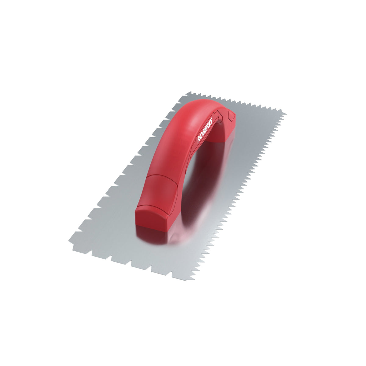 3/16" x 1/4" x 1/2" Flat V & Tiger Tooth Dual-Notch Trowel w/ Comfort Grip - 360 Spin Image - 3