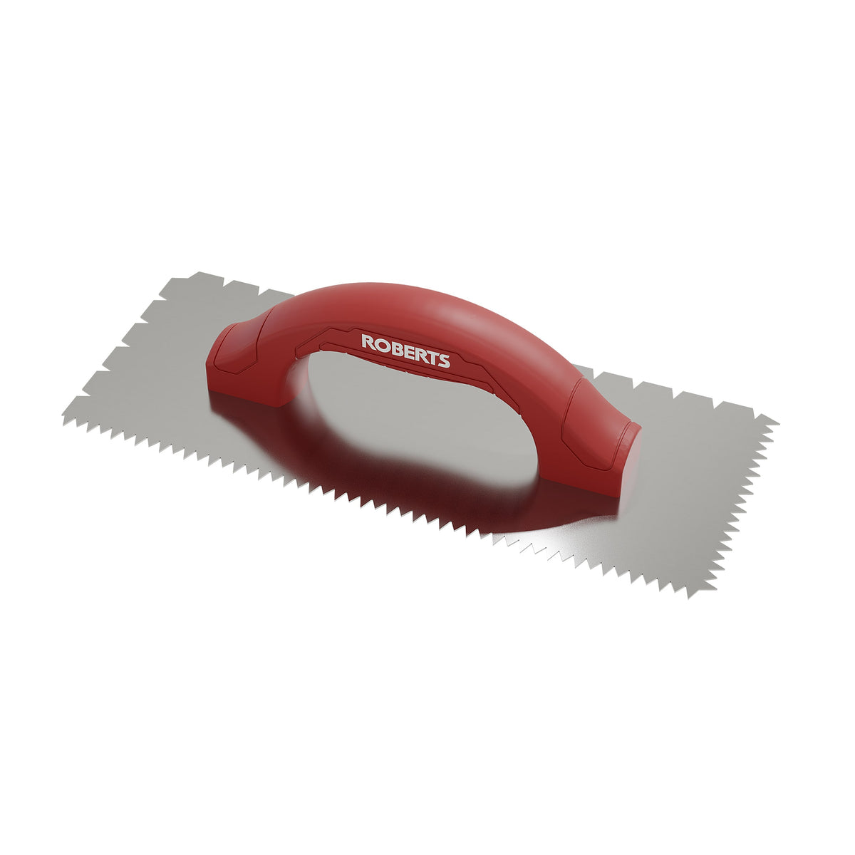 3/16" x 1/4" x 1/2" Flat V & Tiger Tooth Dual-Notch Trowel w/ Comfort Grip - 360 Spin Image - 5