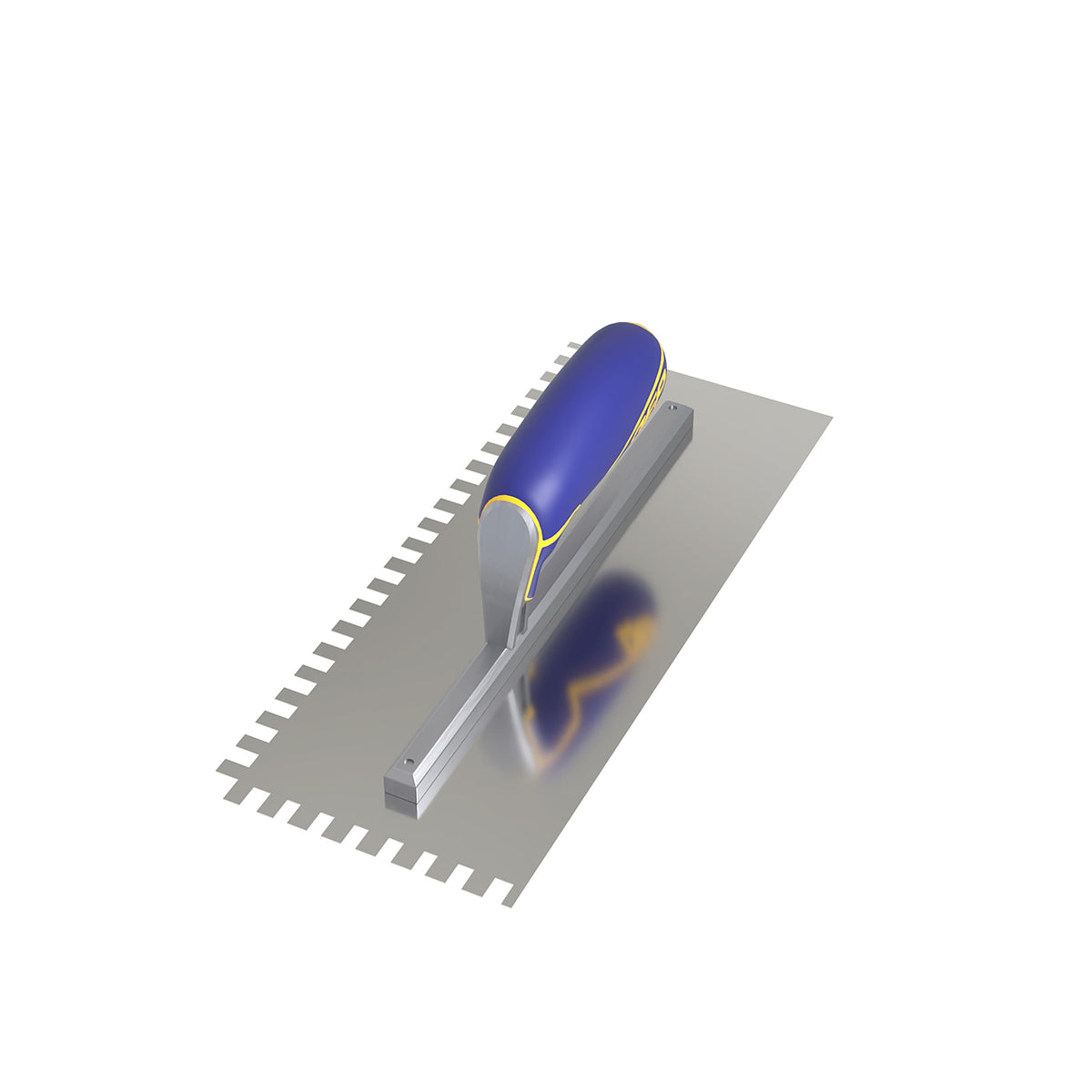 1/4" x 3/8" x 1/4" Square Notch Stainless Trowel w/ Comfort Grip - 360 Spin Image - 6