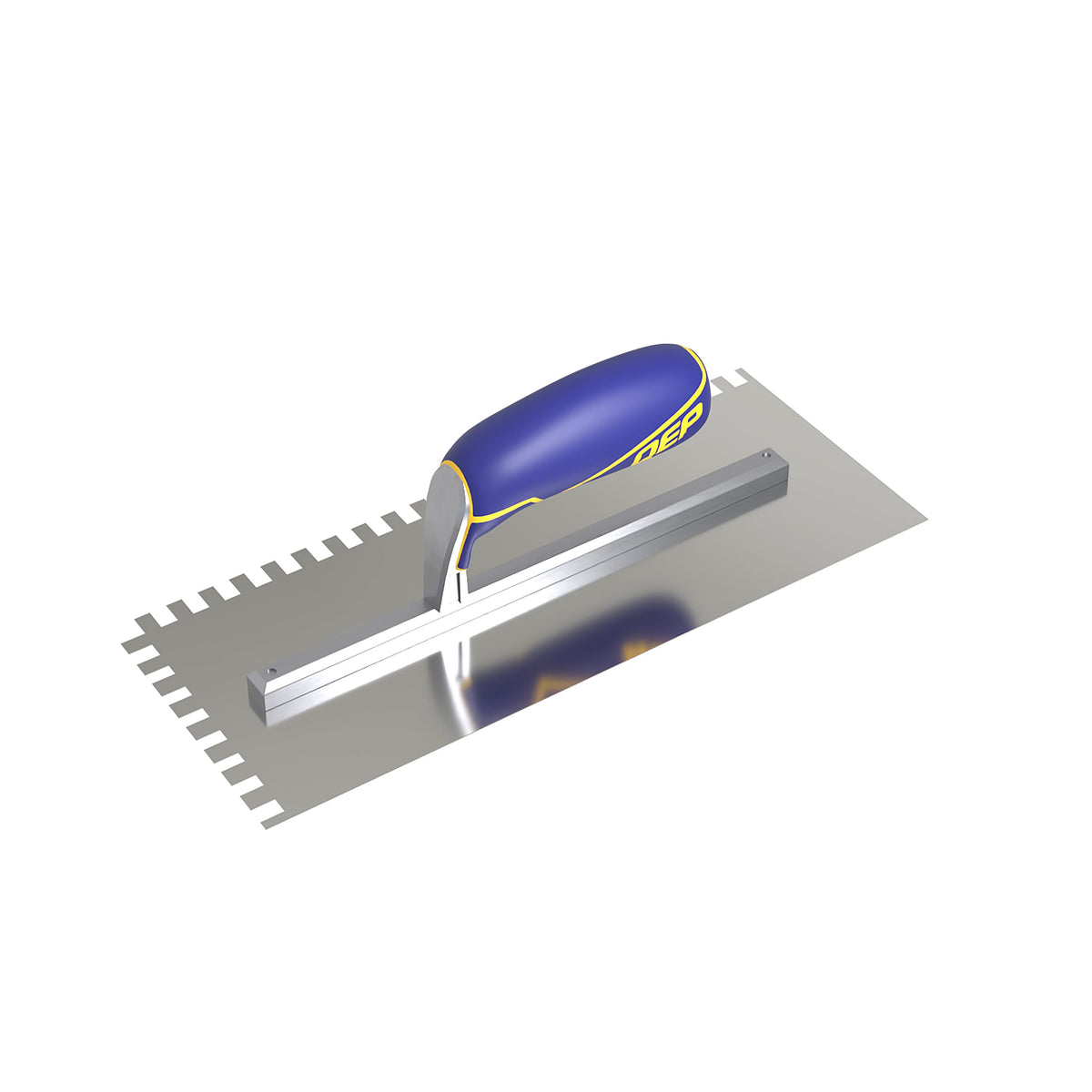 1/4" x 3/8" x 1/4" Square Notch Stainless Trowel w/ Comfort Grip - 360 Spin Image - 8