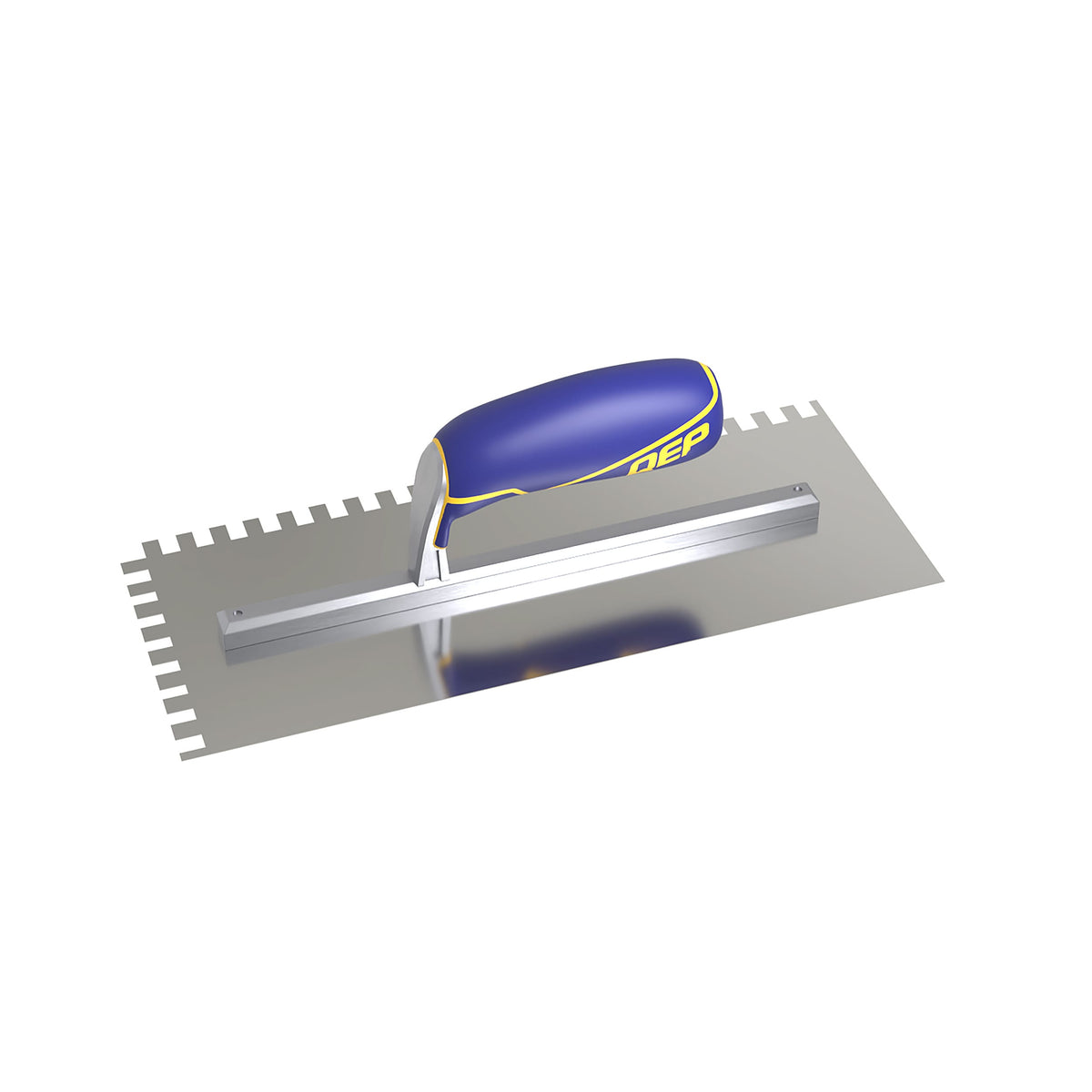 1/4" x 3/8" x 1/4" Square Notch Stainless Trowel w/ Comfort Grip - 360 Spin Image - 9