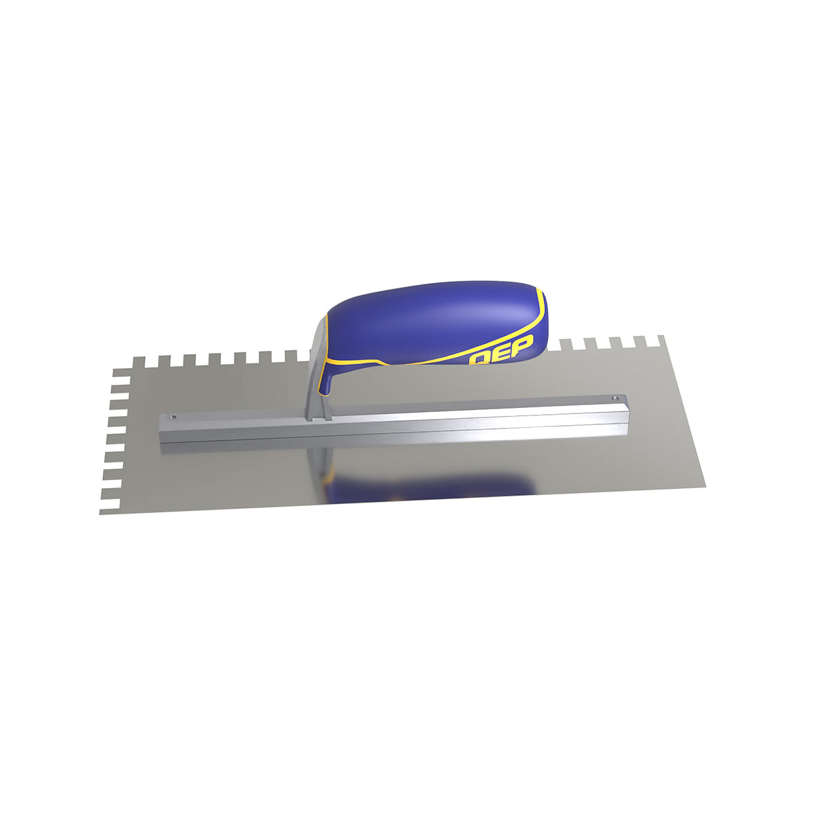 1/4" x 3/8" x 1/4" Square Notch Stainless Trowel w/ Comfort Grip - 360 Spin Image - 10