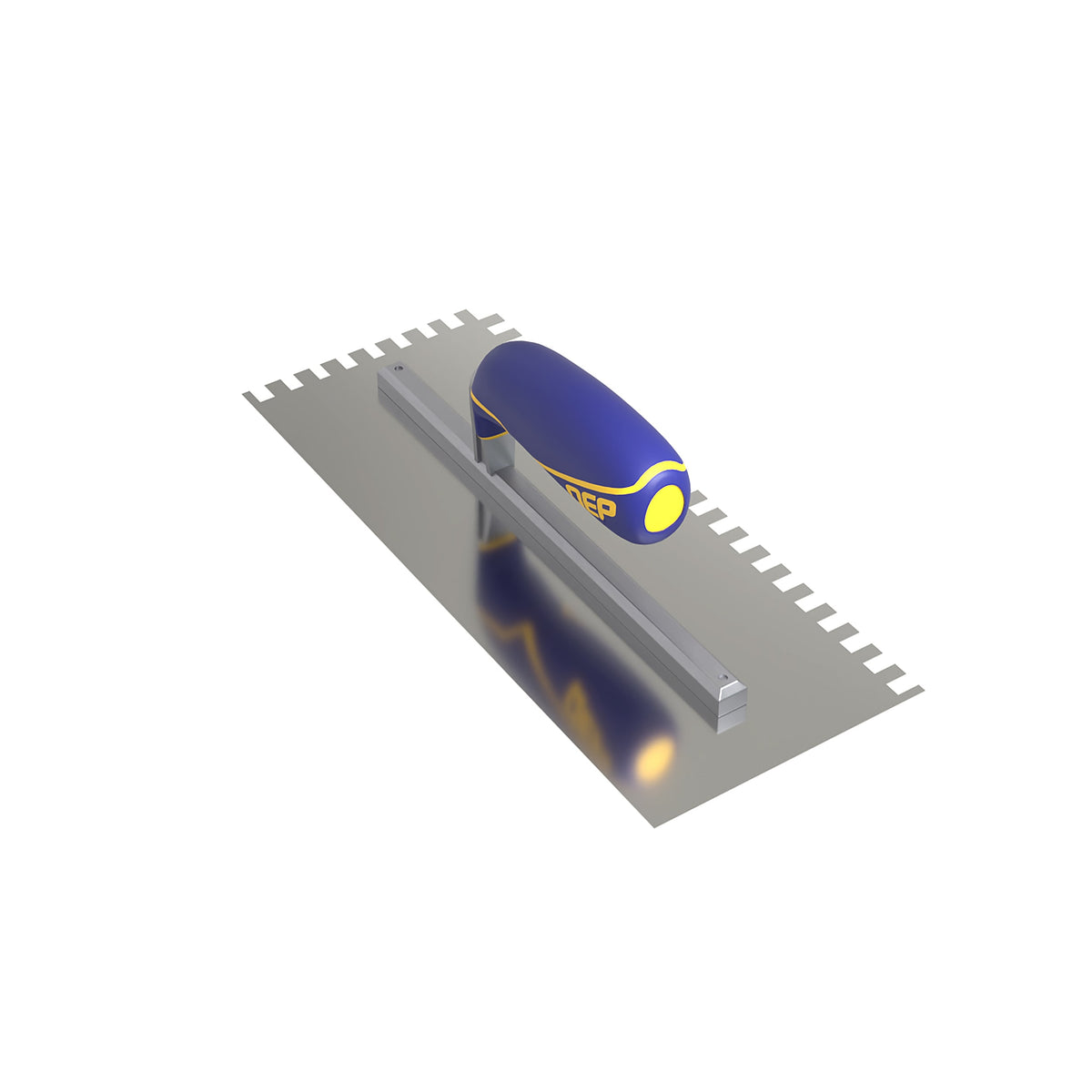 1/4" x 3/8" x 1/4" Square Notch Stainless Trowel w/ Comfort Grip - 360 Spin Image - 14