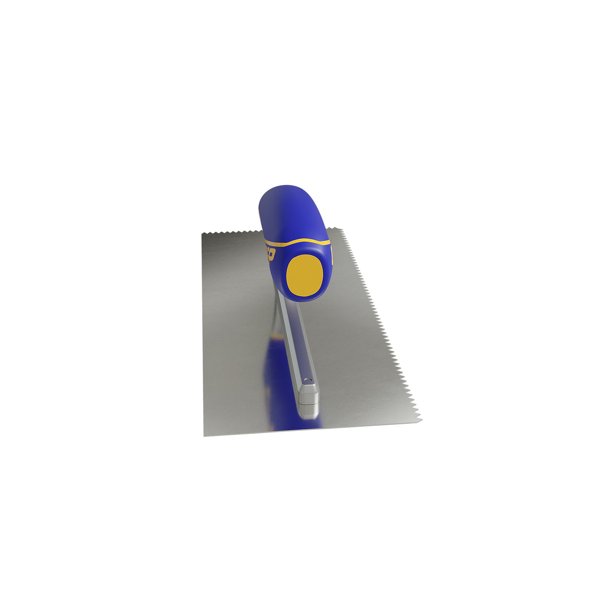 3/16" x 5/32" V-Notch Stainless Steel Trowel w/ Comfort Grip Handle - 360 Spin Image - 15