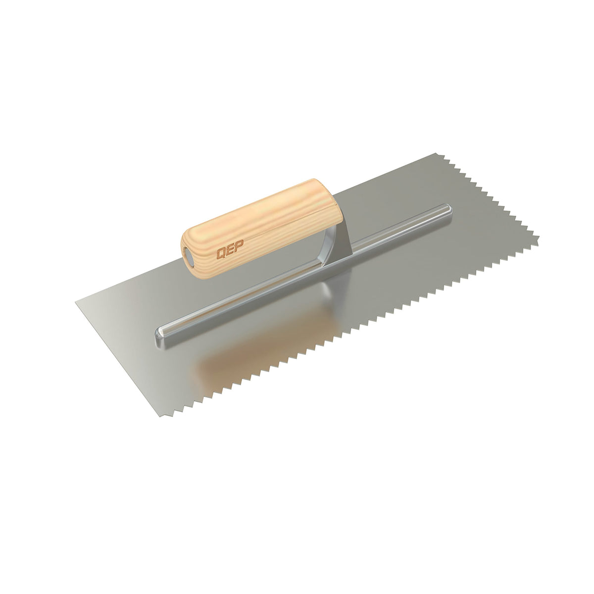 1/4" x 3/16" V-Notch Carbon Steel Trowel with Wood Handle - 360 Spin Image - 20