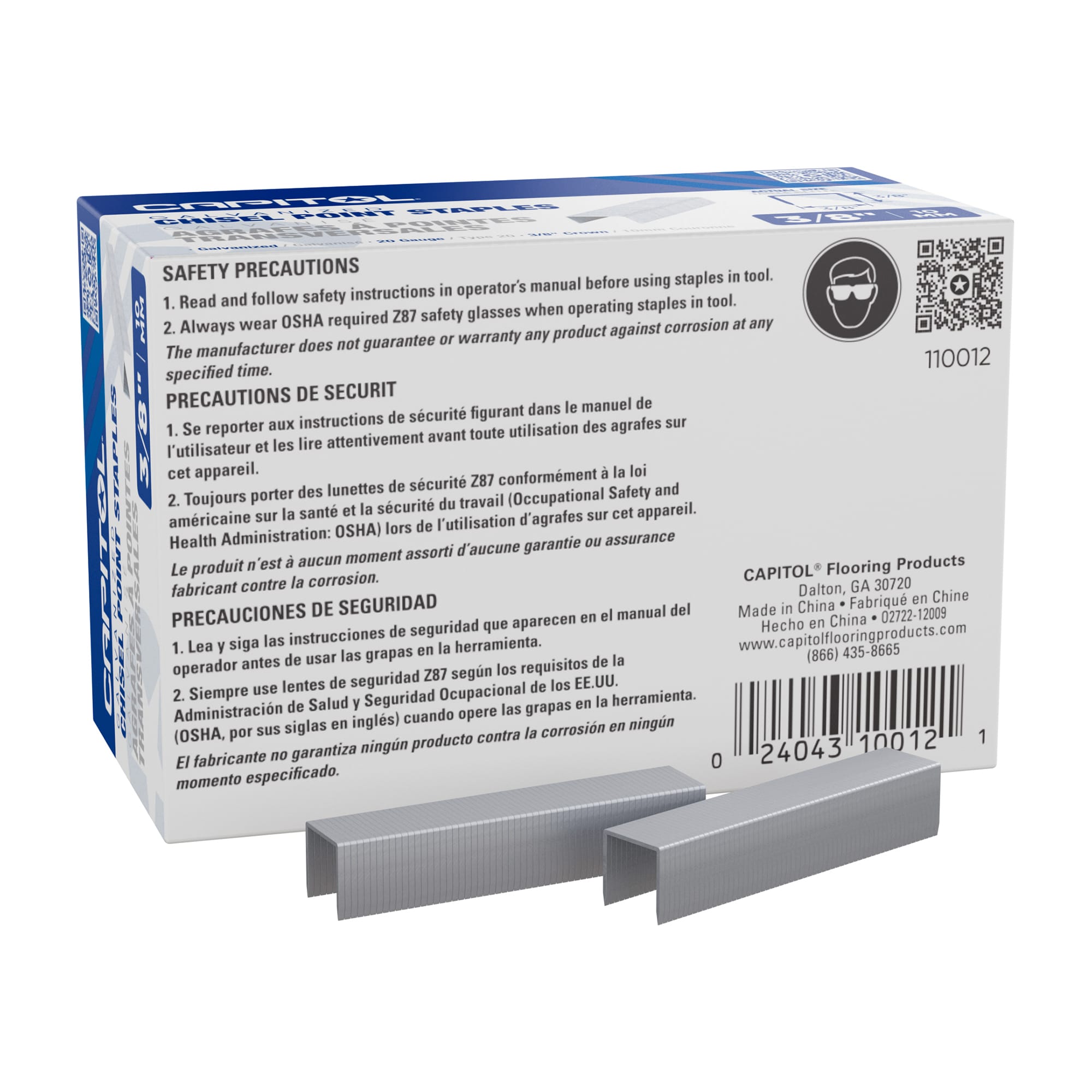 Galvanized Chisel-Point 3/8" Staples - 6