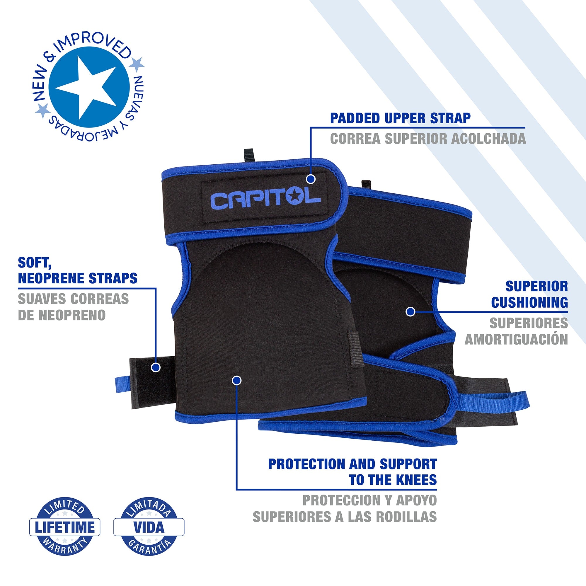 Professional Flooring Knee Pads with Wide%2C Non-Pinching Straps - 2