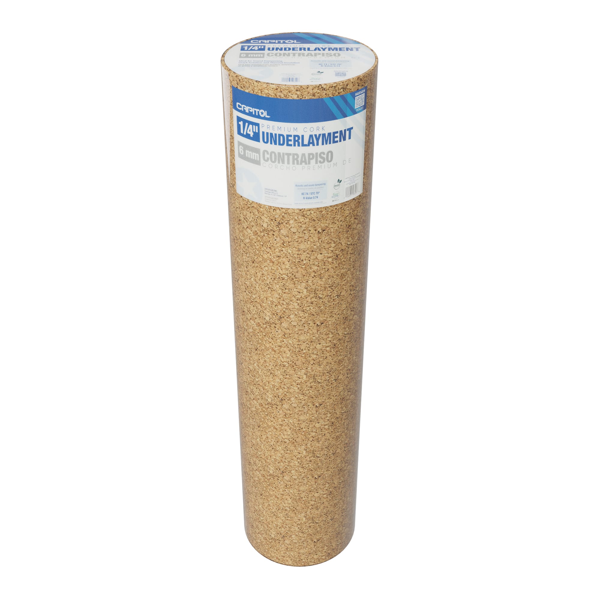 Premium Natural Cork Underlayment Roll - 6 mm - 200 s.f. (4' x 50') - 6