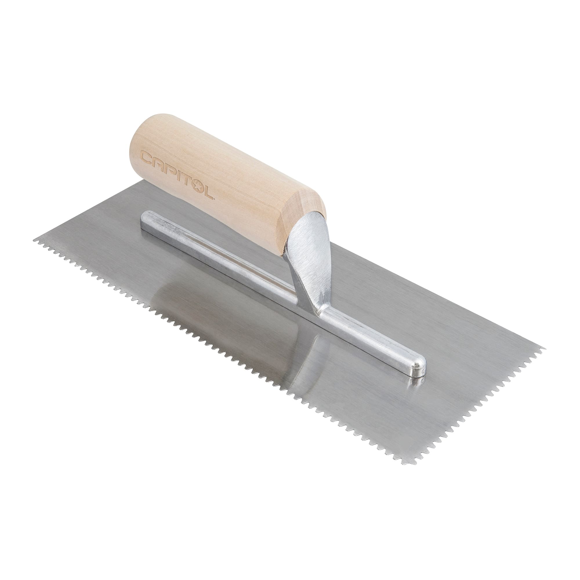 1/8" x 1/8" x 1/16" Flat Top V-Notch Pro Flooring Adhesive Trowel - 1