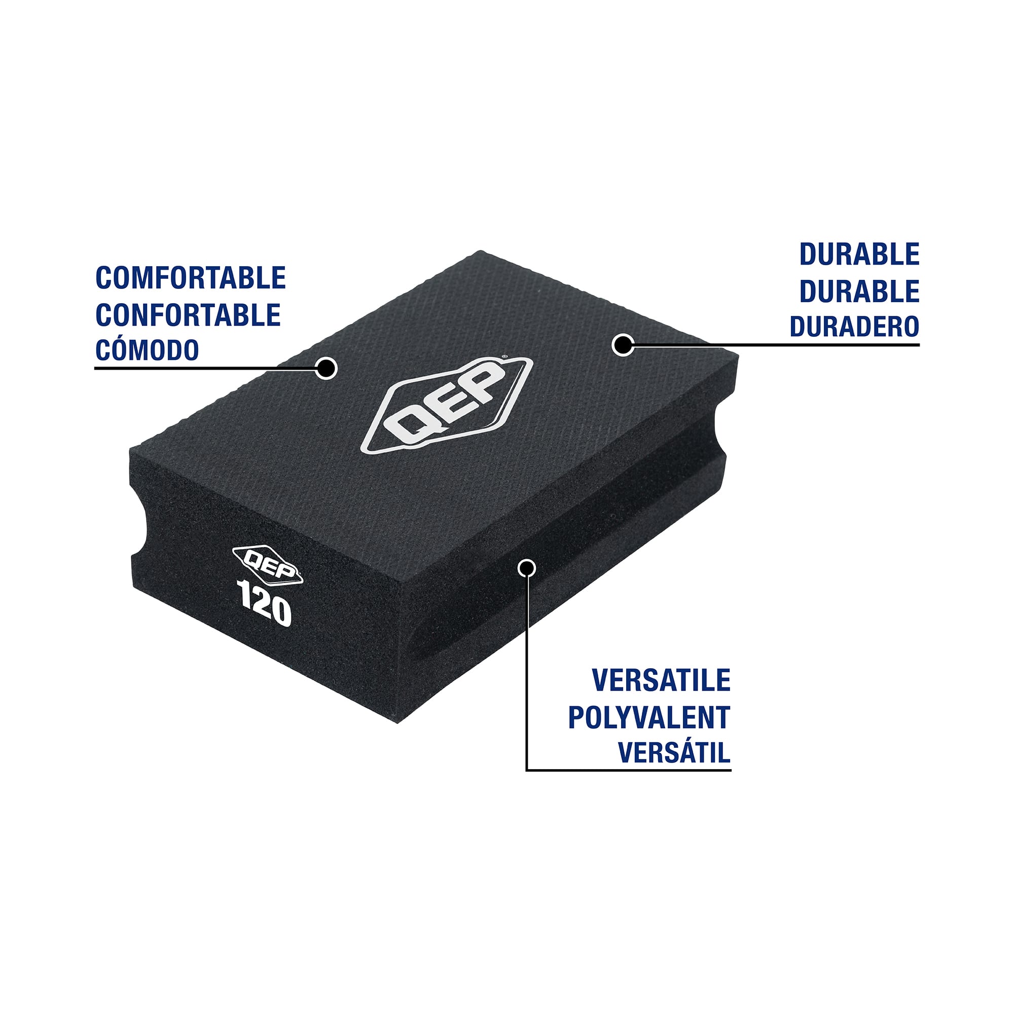120-Grit Medium Diamond Sanding Block - 3