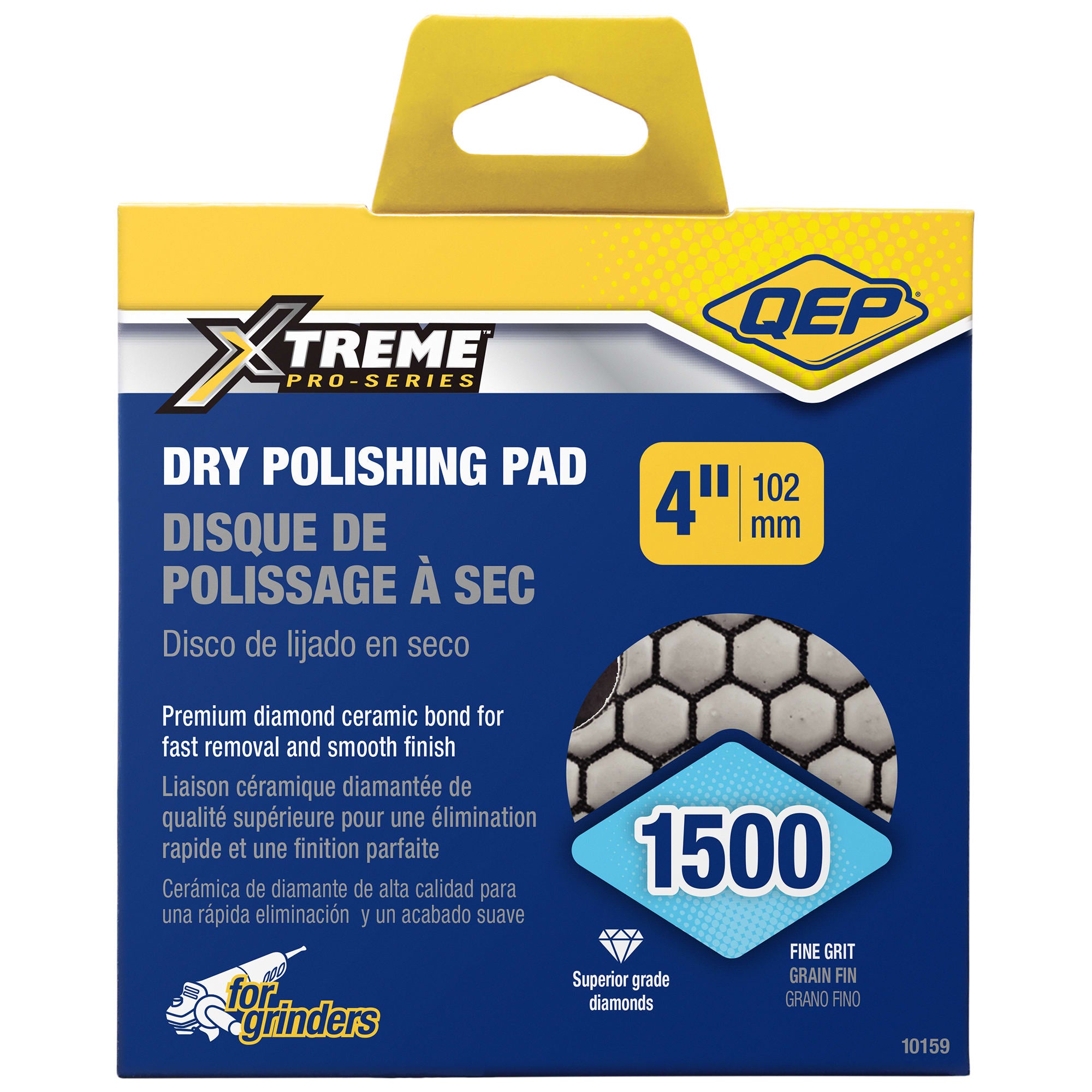 Xtreme 4" Dry Polishing Pad for Grinders - 1%2C500 Grit - 8