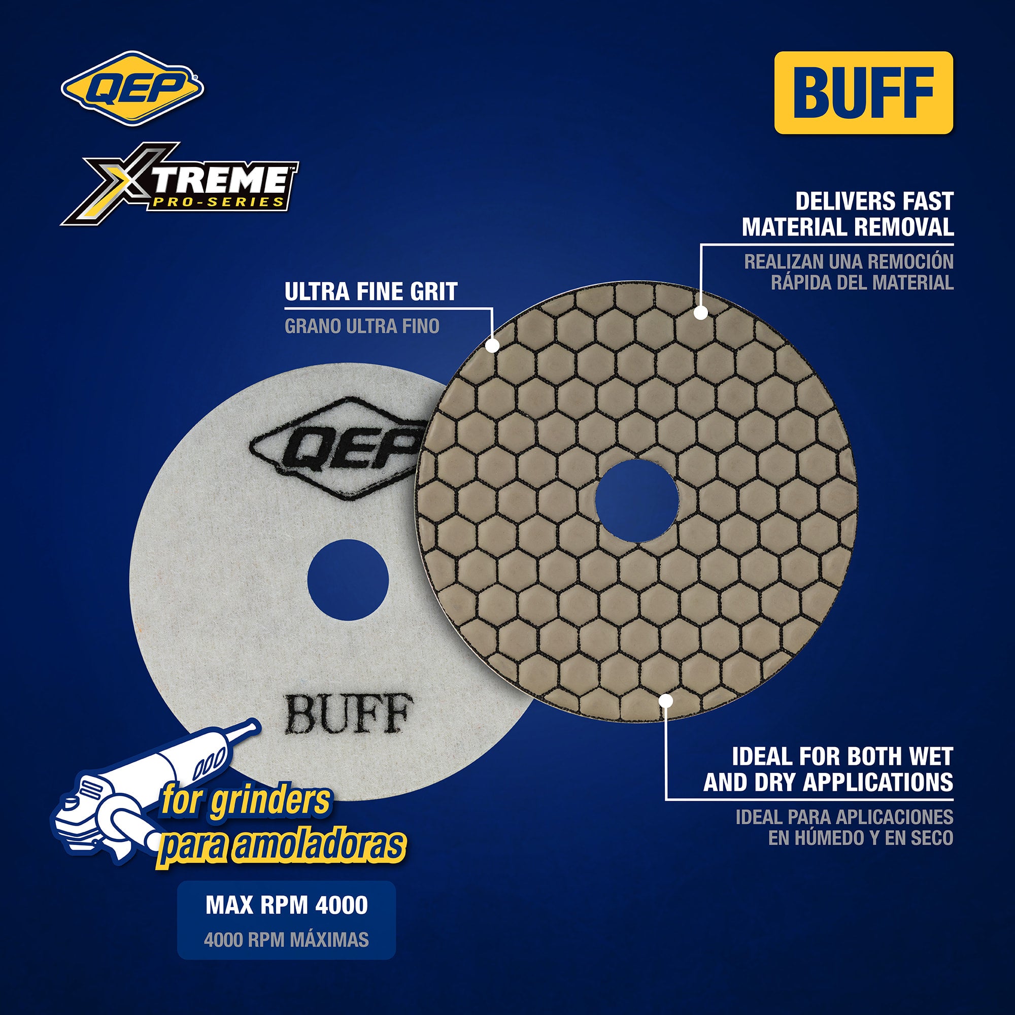 Xtreme 4" Dry Polishing Pad for Grinders - Buffing Pad - 2