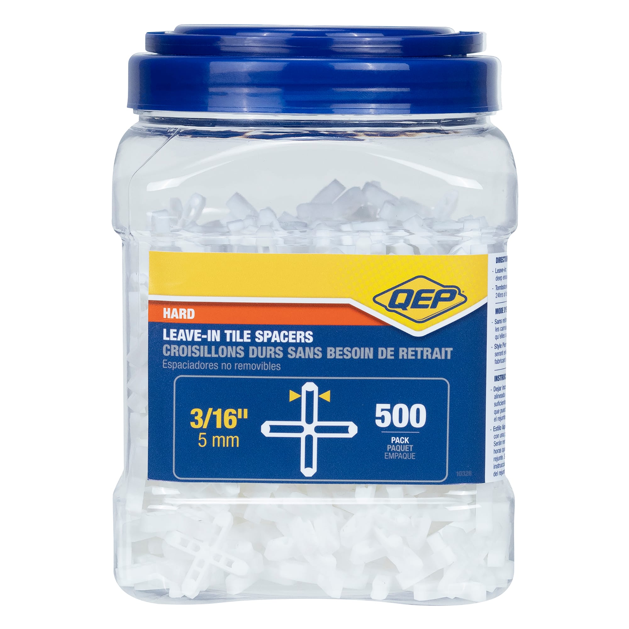 3/16" Hard Style Tile Spacers - Leave-in or Traditional (500 pack) - 5