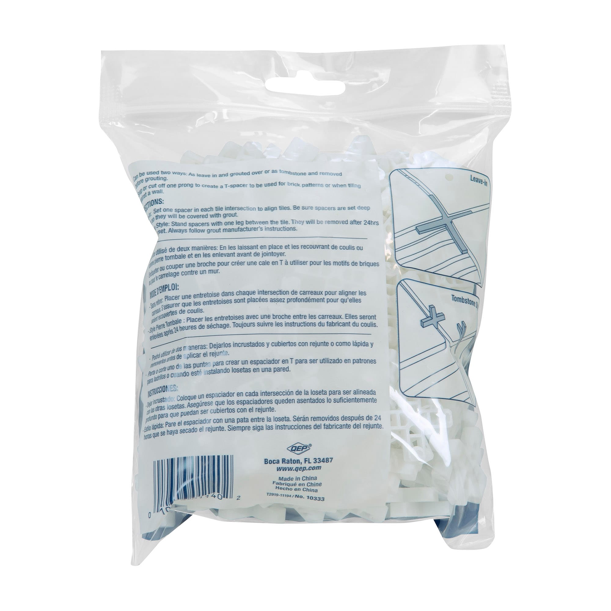 1/4" Hard Tile Spacers - Leave-in or Traditional (200 pack) - 6
