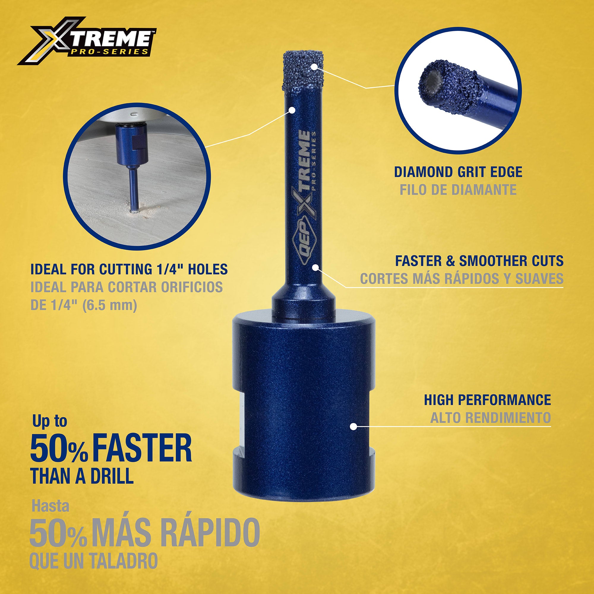 Xtreme 1/4" Pro Diamond Hole Saw for Grinders - 2