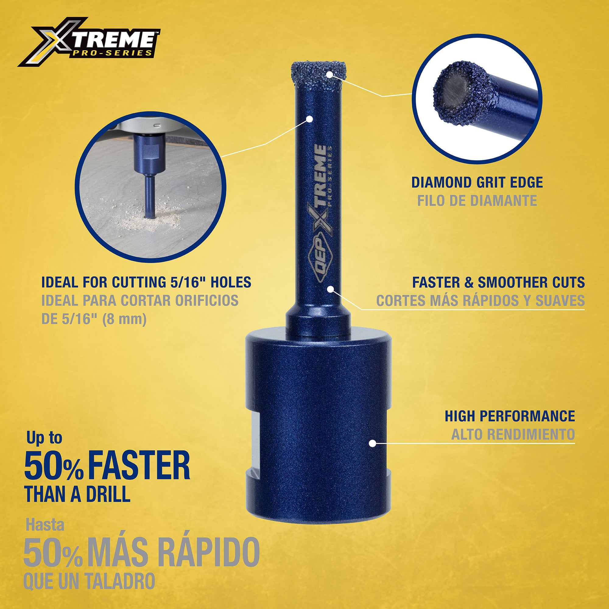 Xtreme 5/16" Pro Diamond Hole Saw for Grinders - 2
