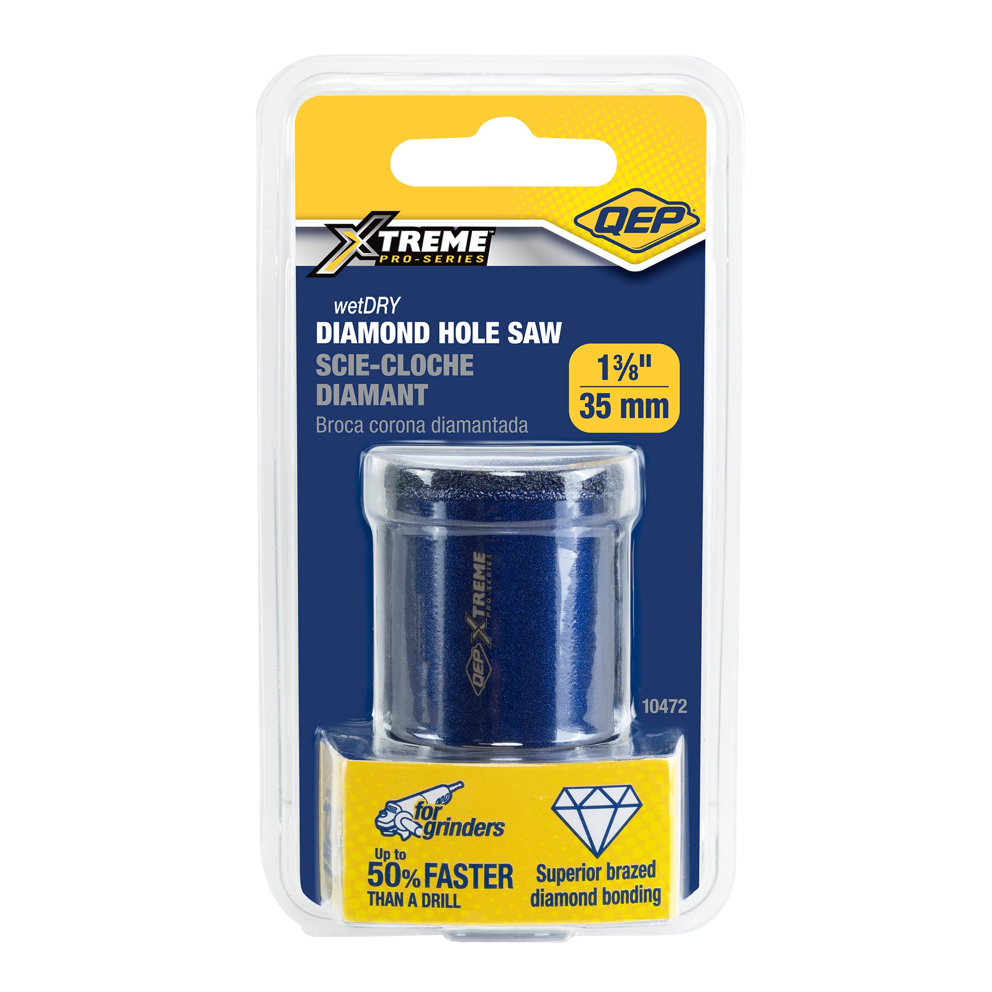 Xtreme 1-3/8" Pro Diamond Hole Saw for Grinders - 8