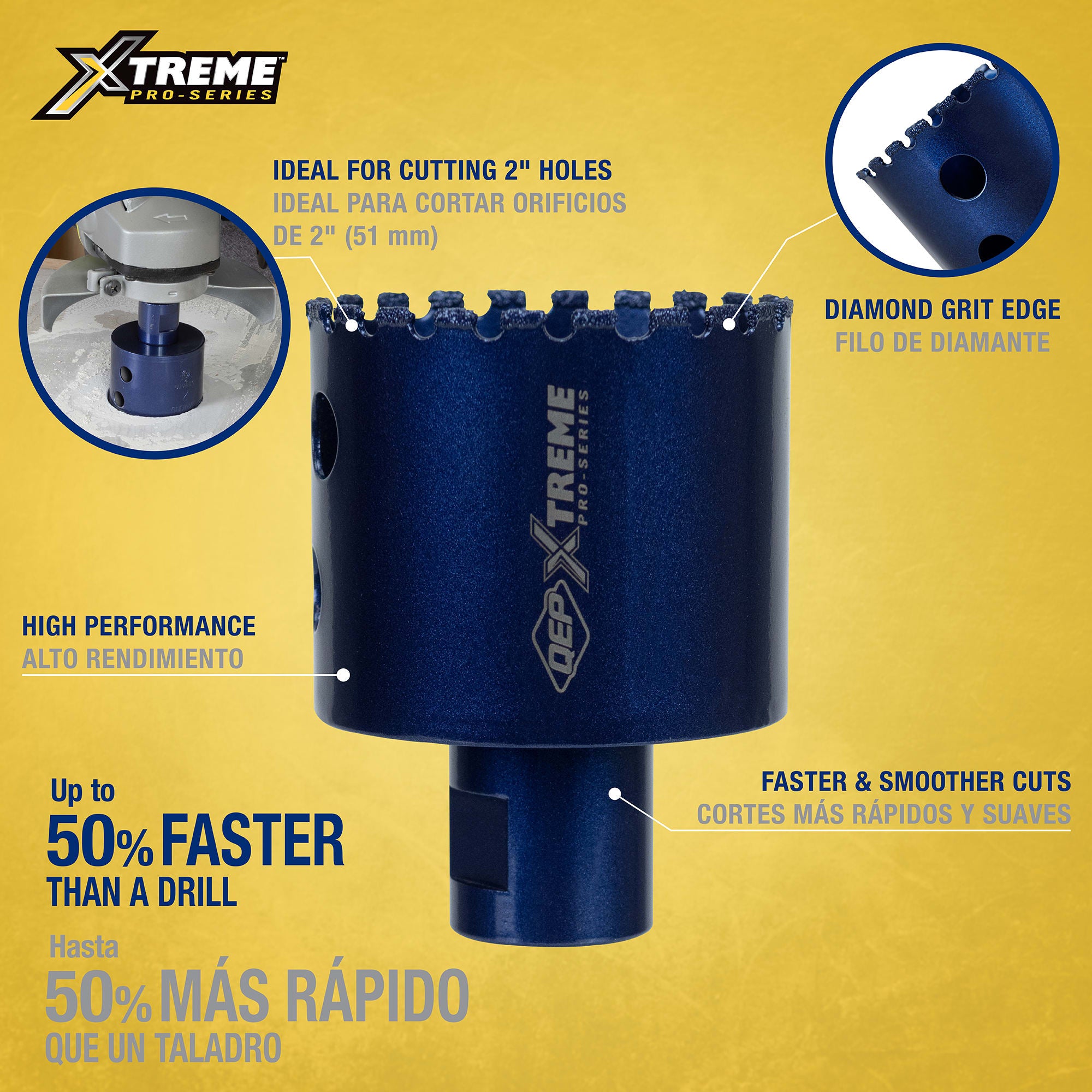 Xtreme 2" Pro Diamond Hole Saw for Grinders - 2