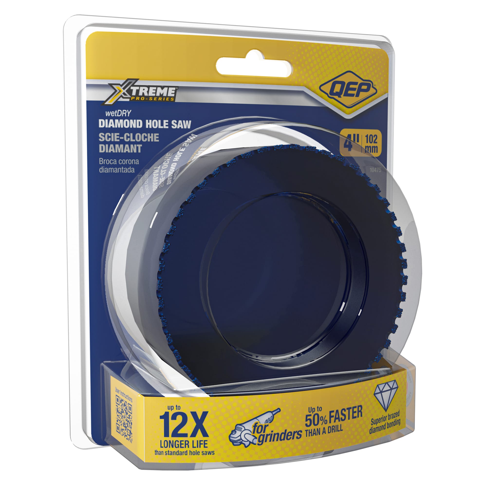 Xtreme 4" Pro Diamond Hole Saw for Grinders - 8