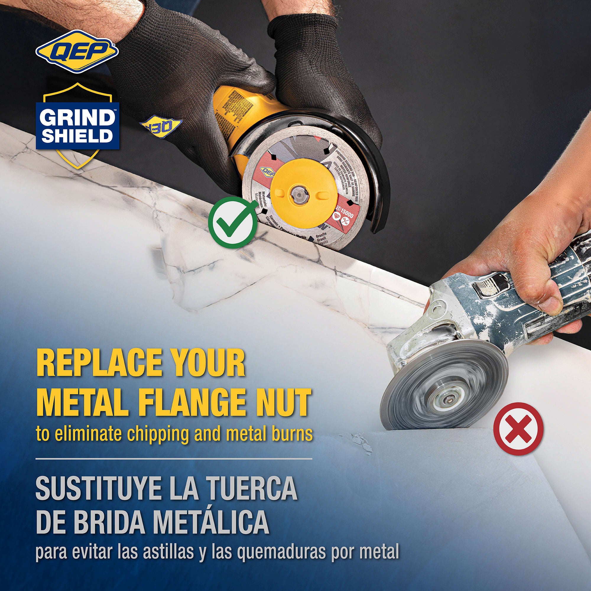 Grind Shield Plastic Grinder Flange Nut for Tile (3 Pack) - 3