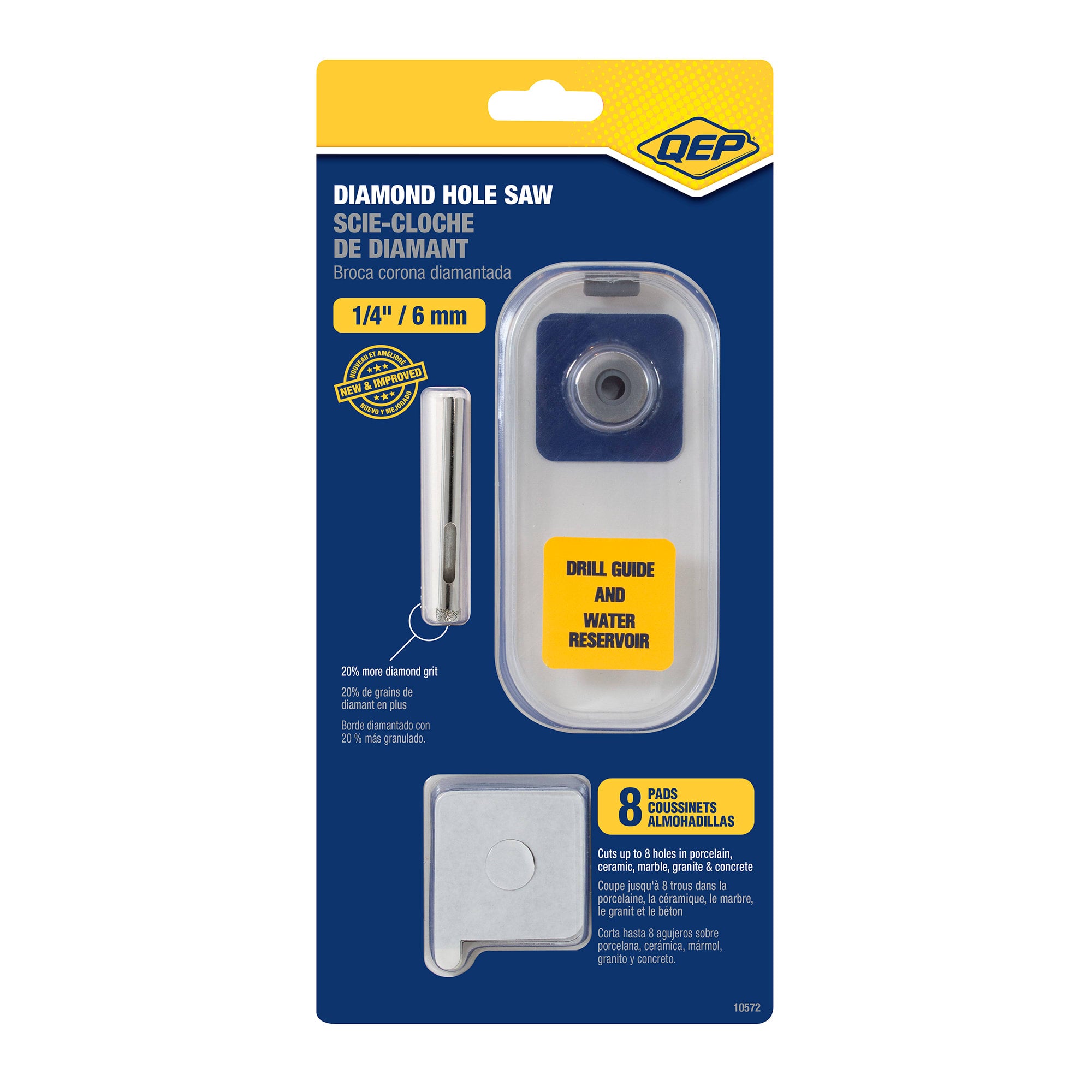 1/4" (6 mm) Diamond Hole Saw with Water Delivery System - 8