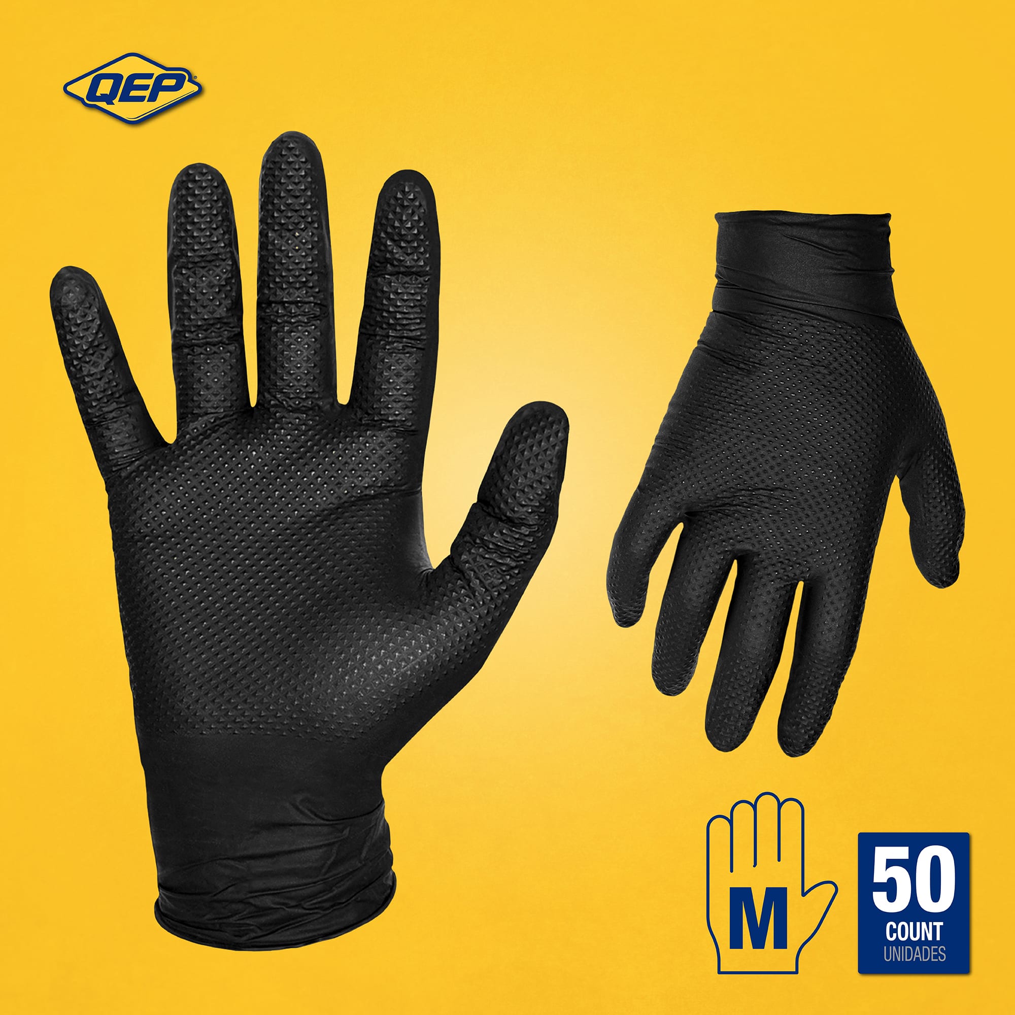 Premium 9 mil Nitrile Gloves for Tile & Stone Installation - M - 2