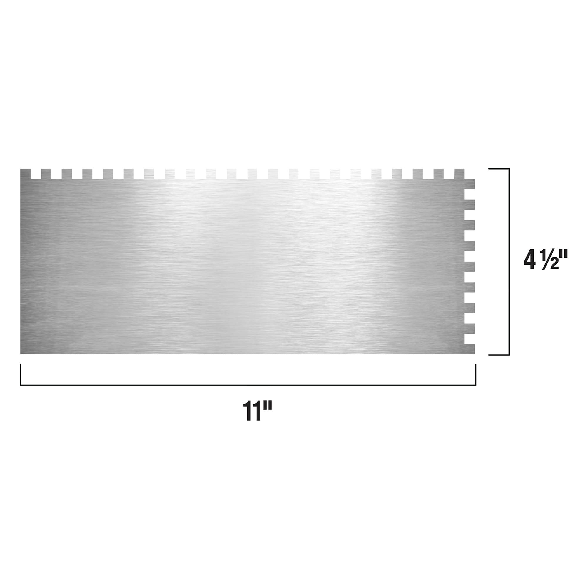 1/4" x 1/4" x 1/4" Square Notch Carbon Steel Trowel w/ Wood Handle - 4