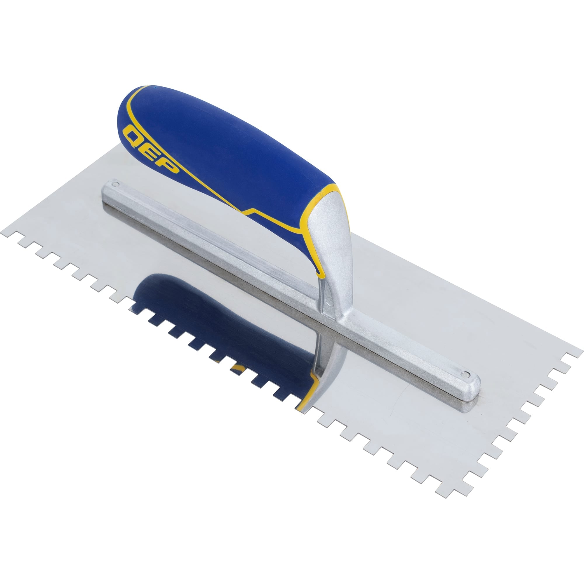 1/4" x 1/4" x 1/4" Square Notch Stainless Trowel w/ Comfort Grip - 1