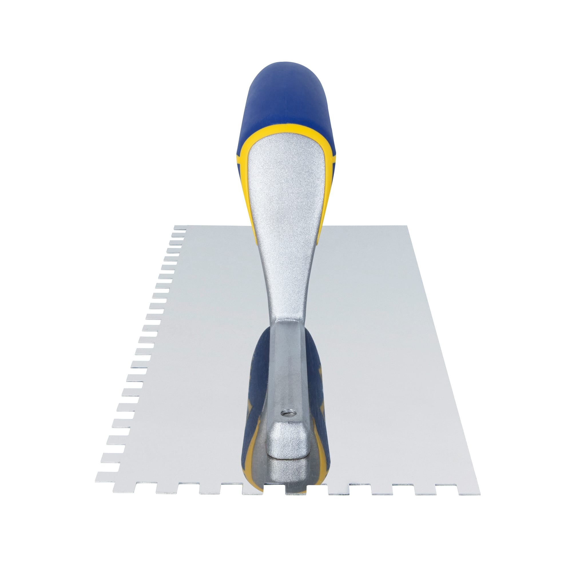 1/4" x 1/4" x 1/4" Square Notch Stainless Trowel w/ Comfort Grip - 3