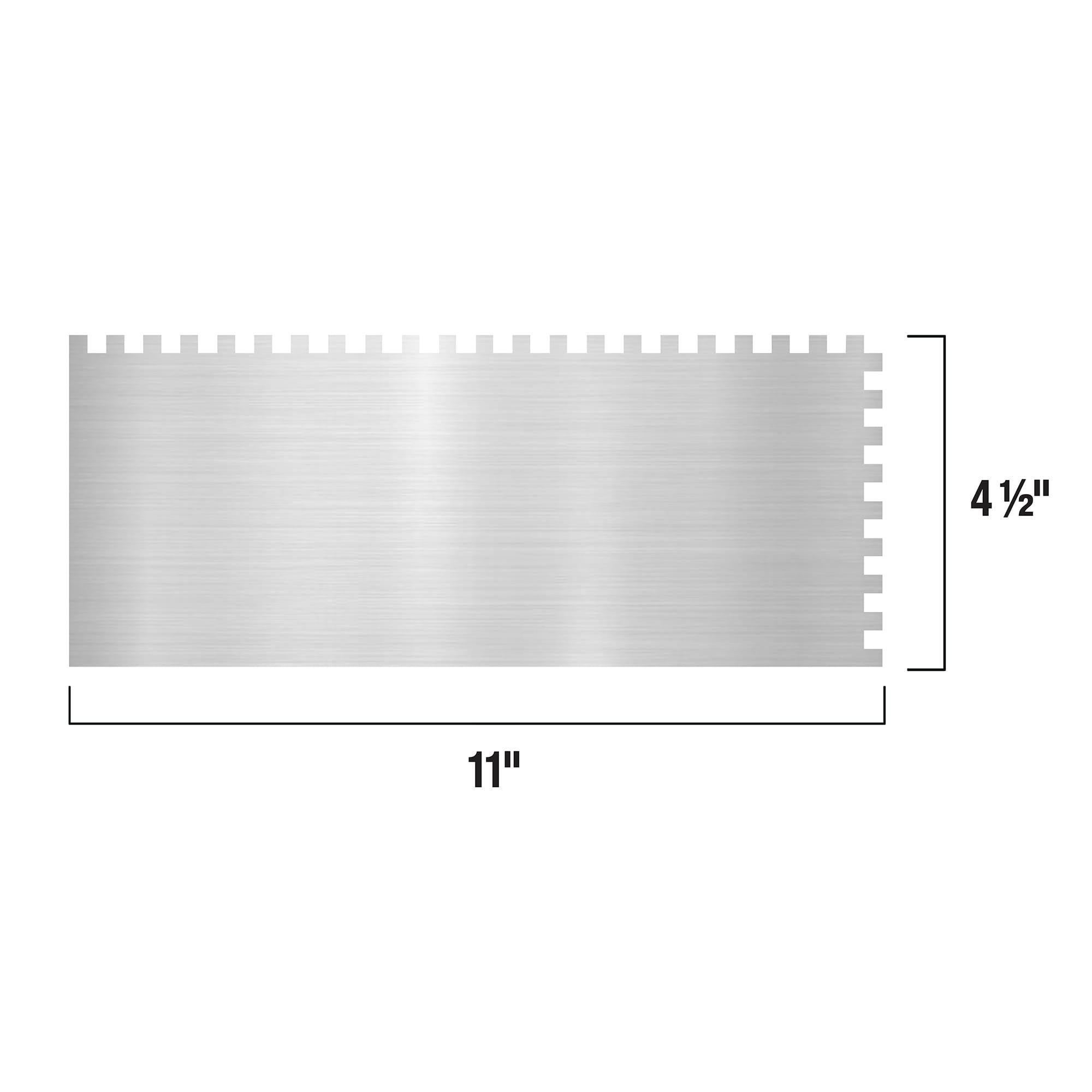 1/4" x 1/4" x 1/4" Square Notch Stainless Trowel w/ Comfort Grip - 5