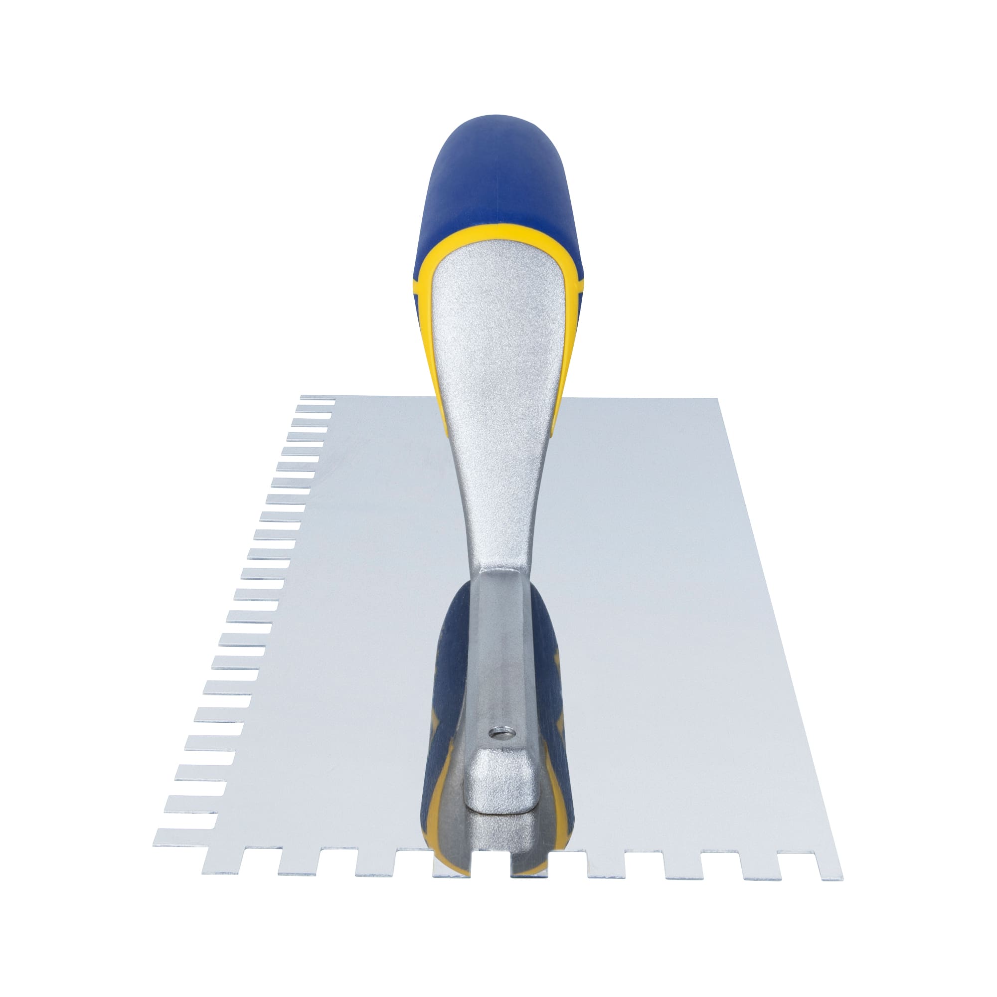 1/4" x 3/8" x 1/4" Square Notch Stainless Trowel w/ Comfort Grip - 3
