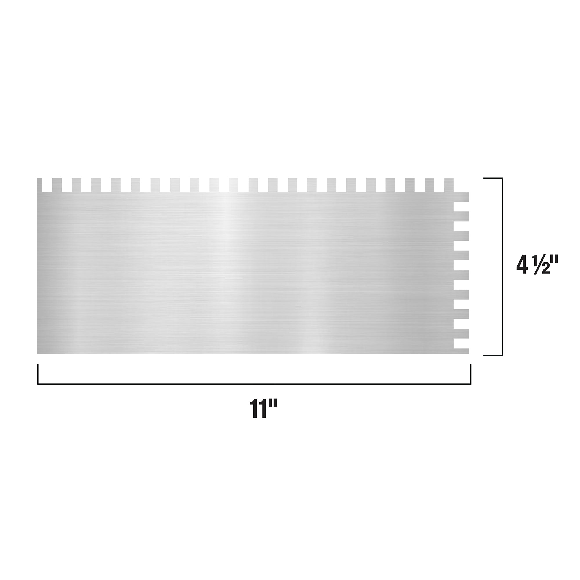 1/4" x 3/8" x 1/4" Square Notch Stainless Trowel w/ Comfort Grip - 5