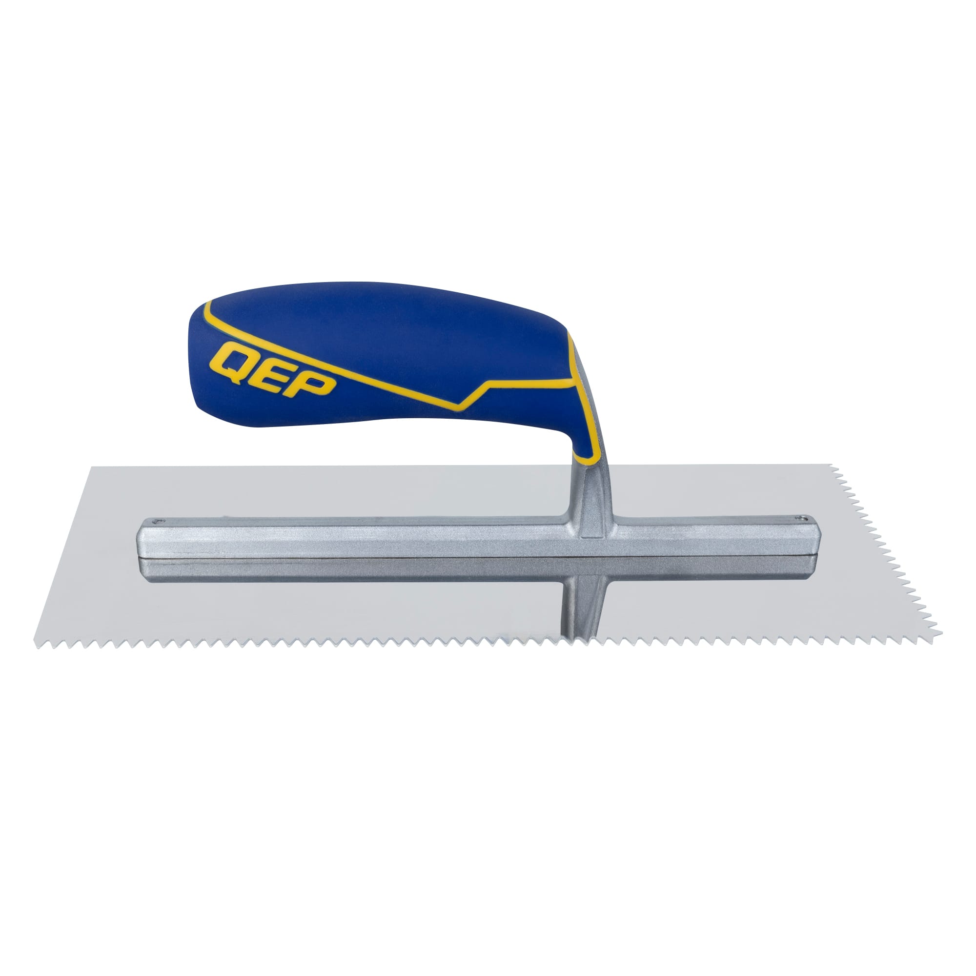 3/16" x 5/32" V-Notch Stainless Steel Trowel w/ Comfort Grip Handle - 4