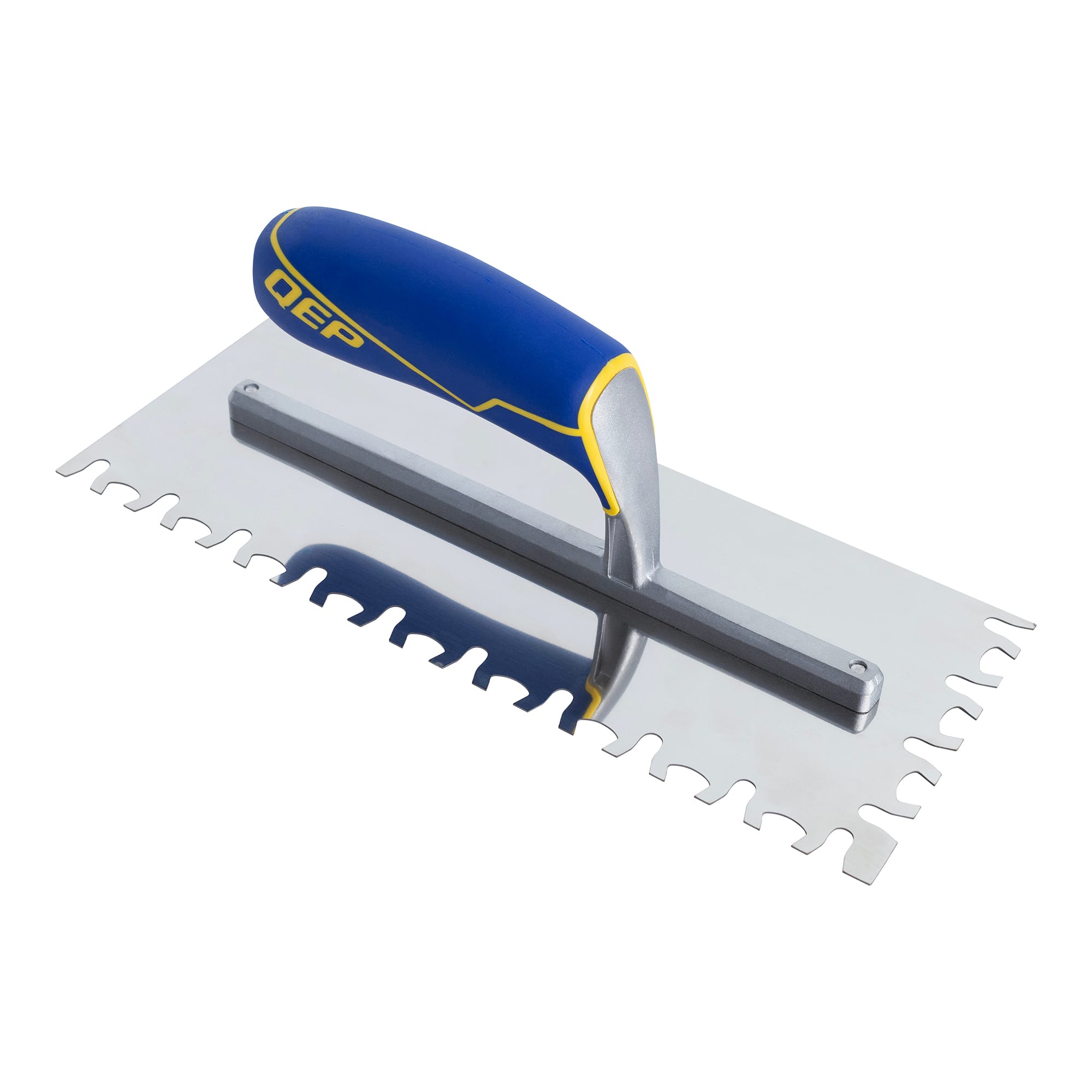 Euro Notch Stainless Steel Trowel w/ Comfort Grip Handle - 1