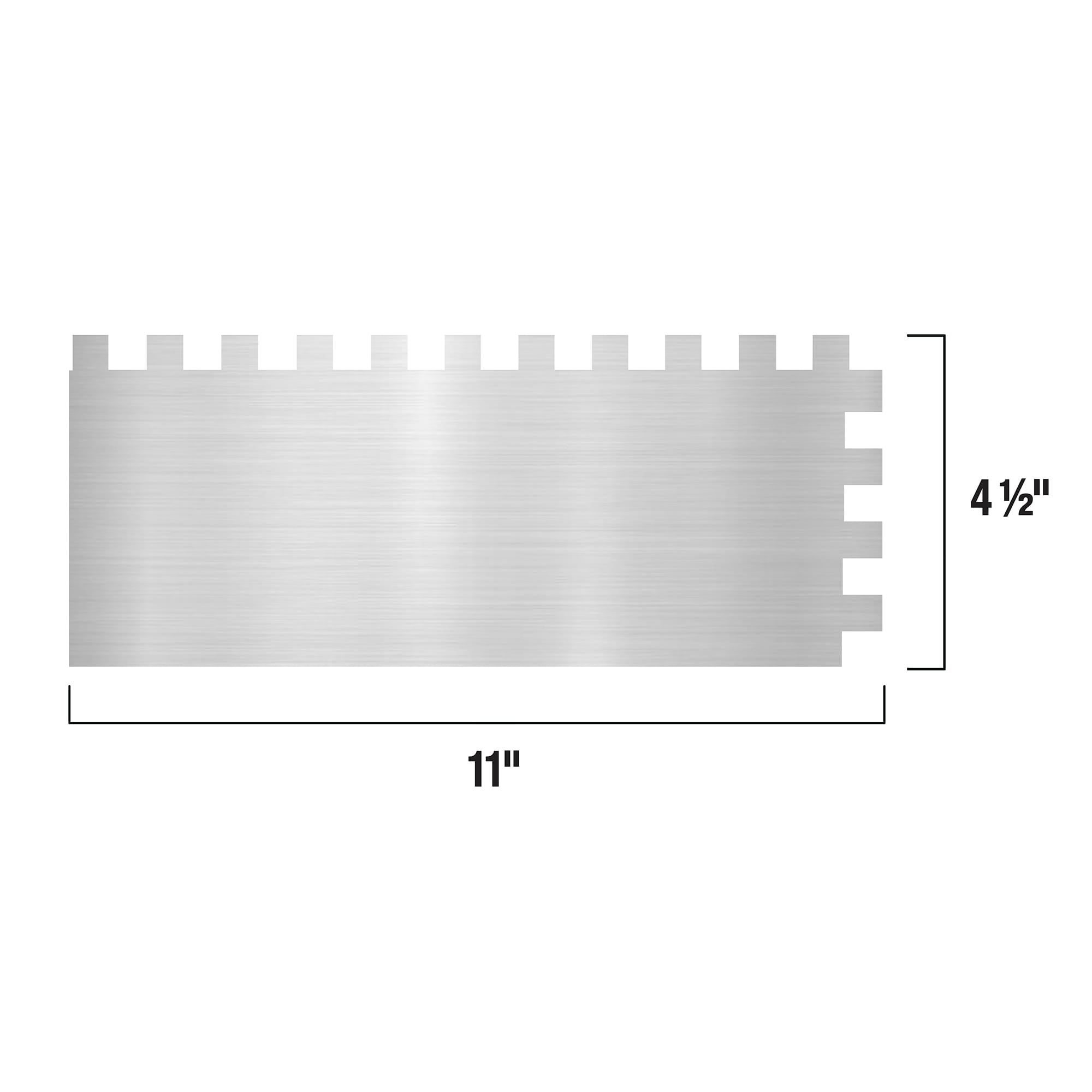 1/2" x 1/2" x 1/2" Square Notch Stainless Trowel w/ Comfort Grip - 5