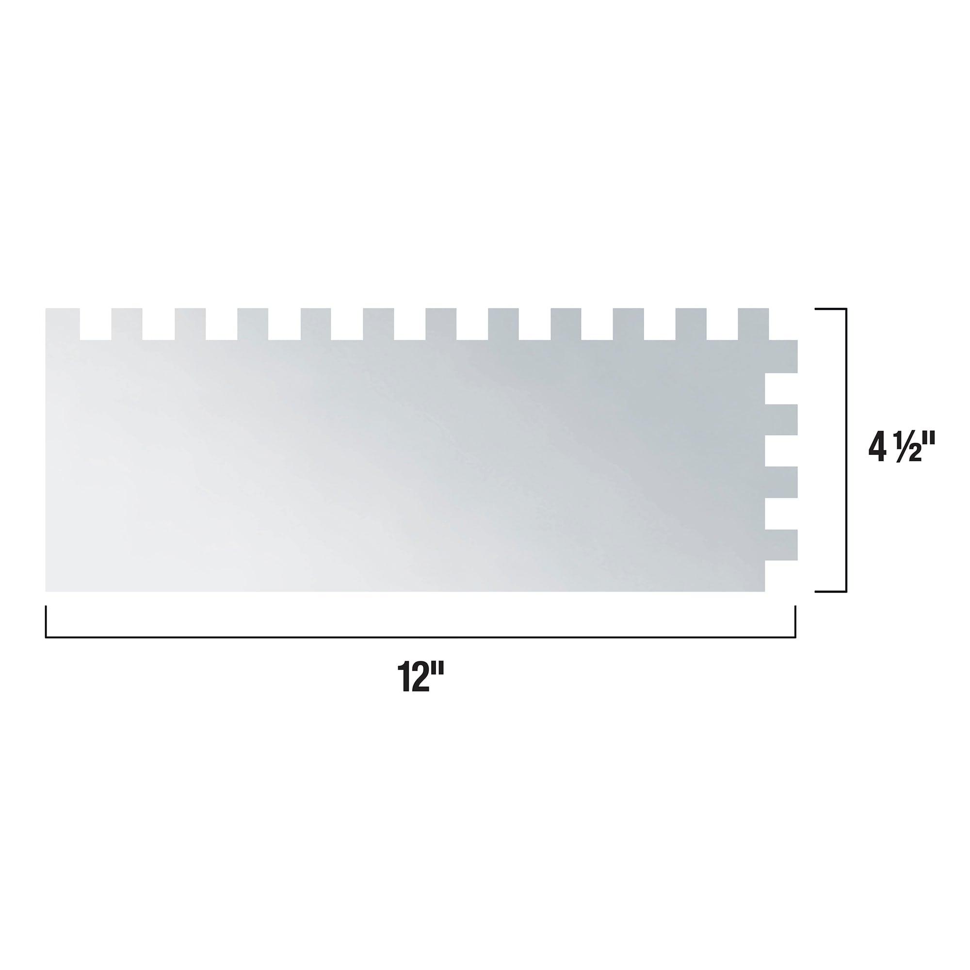 1/2" x 1/2" x 1/2" Square Notch Stainless Xtreme Trowel w/ Cork Handle - 7
