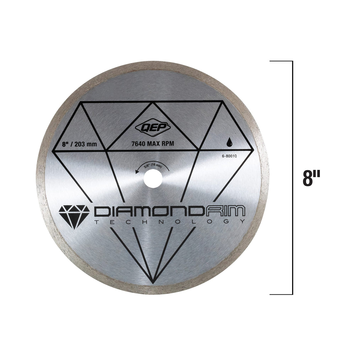 8" Continuous Rim%2C Diamond Saw Blade for Ceramic Tile Wet Cuts - 2