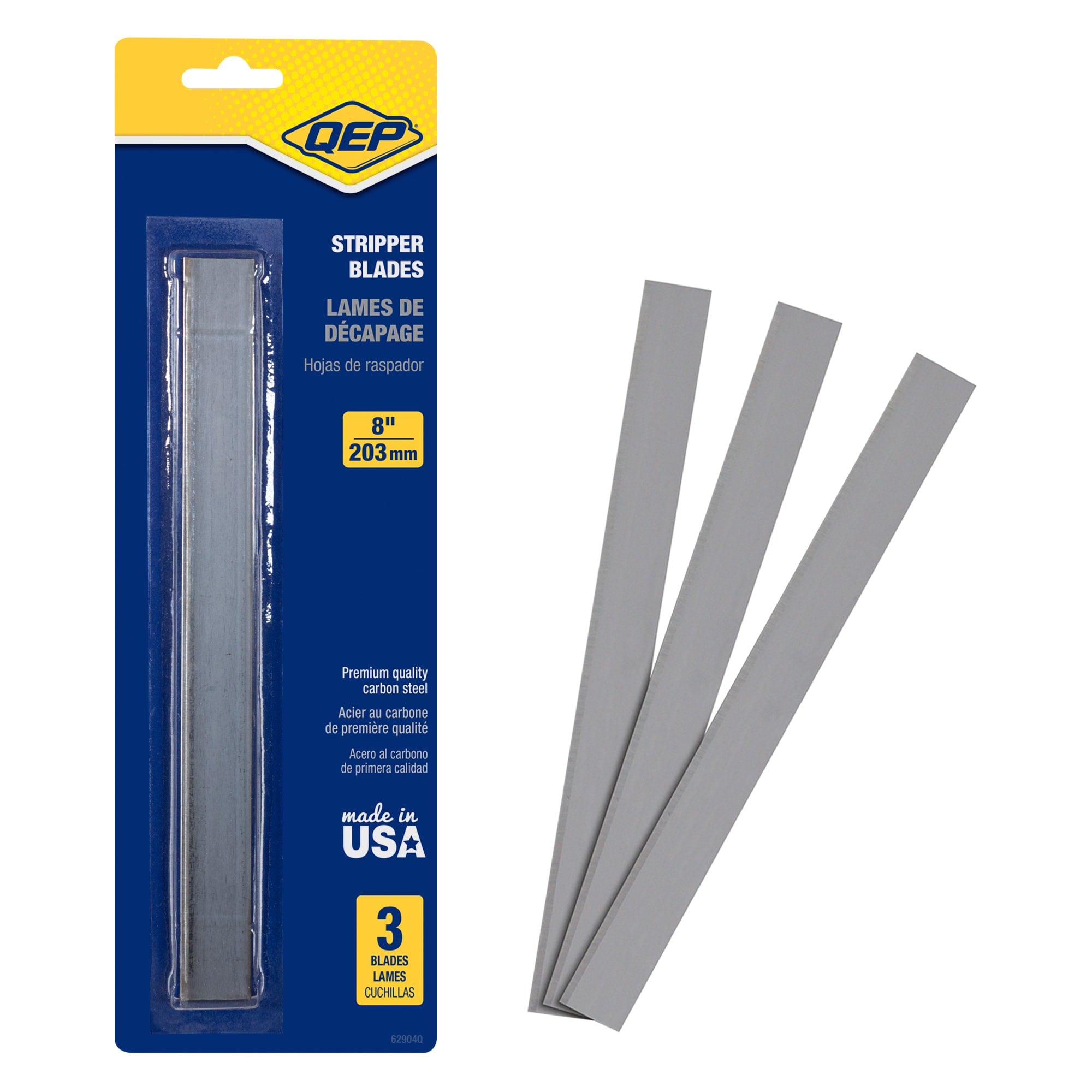 8" Carbon Steel Blades for Floor Scraper and Stripper (3 pack) - 1