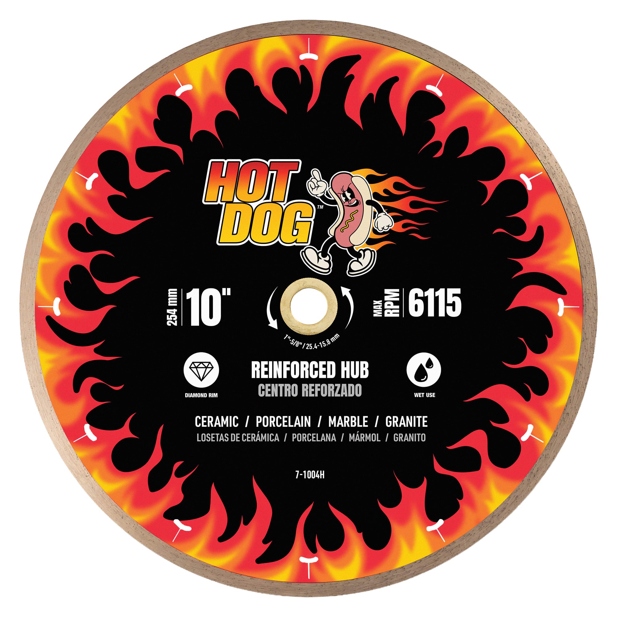 10" Hot Dog Reinforced Steel Hub%2C Diamond Blade for Wet Use - 1