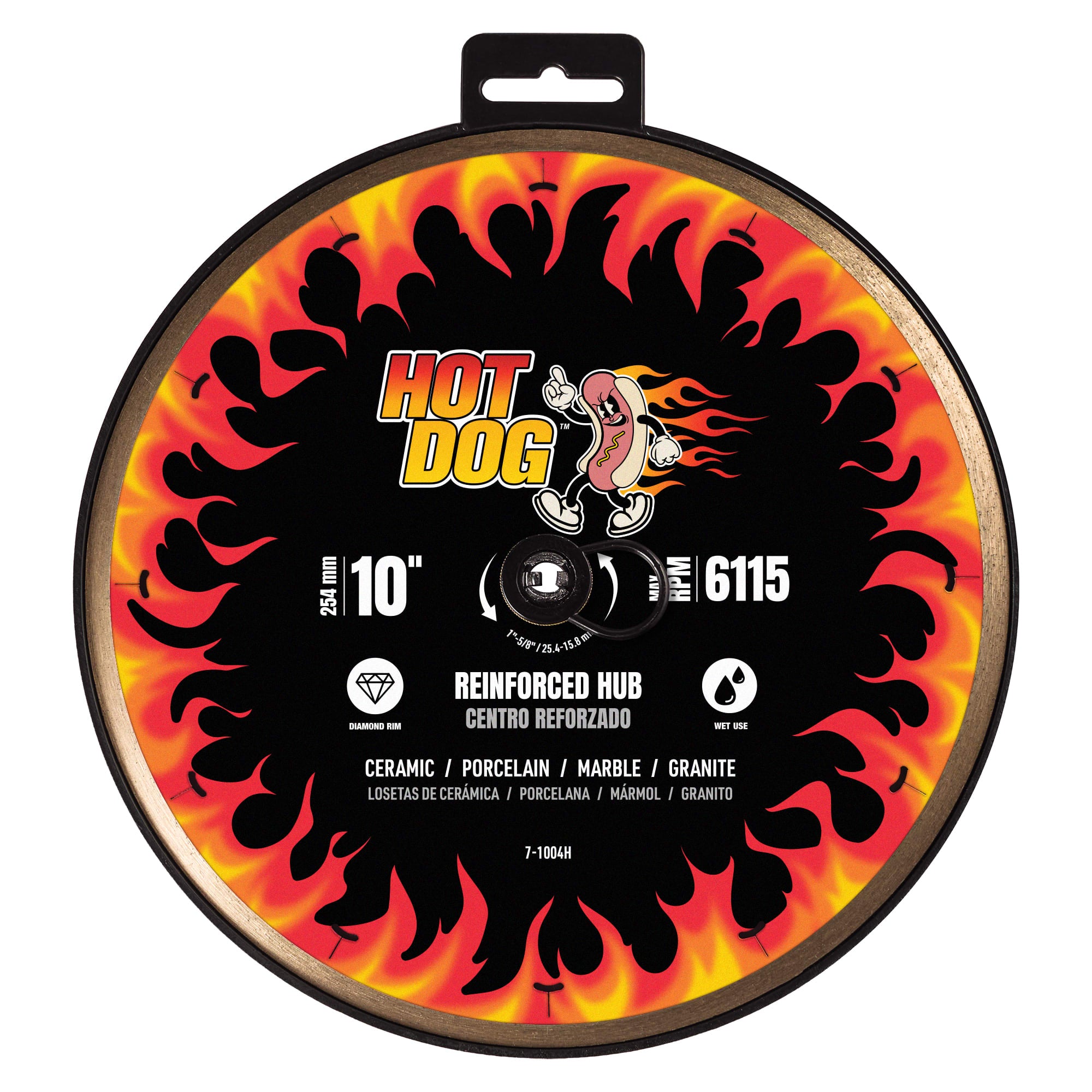 10" Hot Dog Reinforced Steel Hub%2C Diamond Blade for Wet Use - 6
