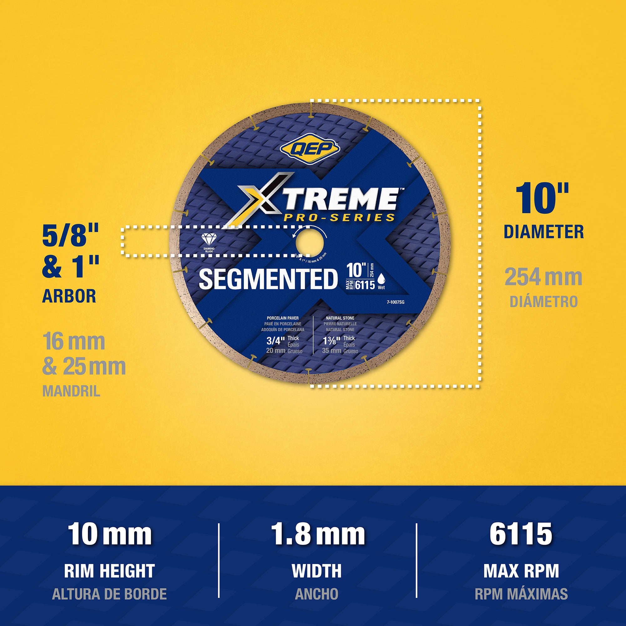10" Xtreme Segmented Diamond Blade for Porcelain Pavers & Natural Stone - 3