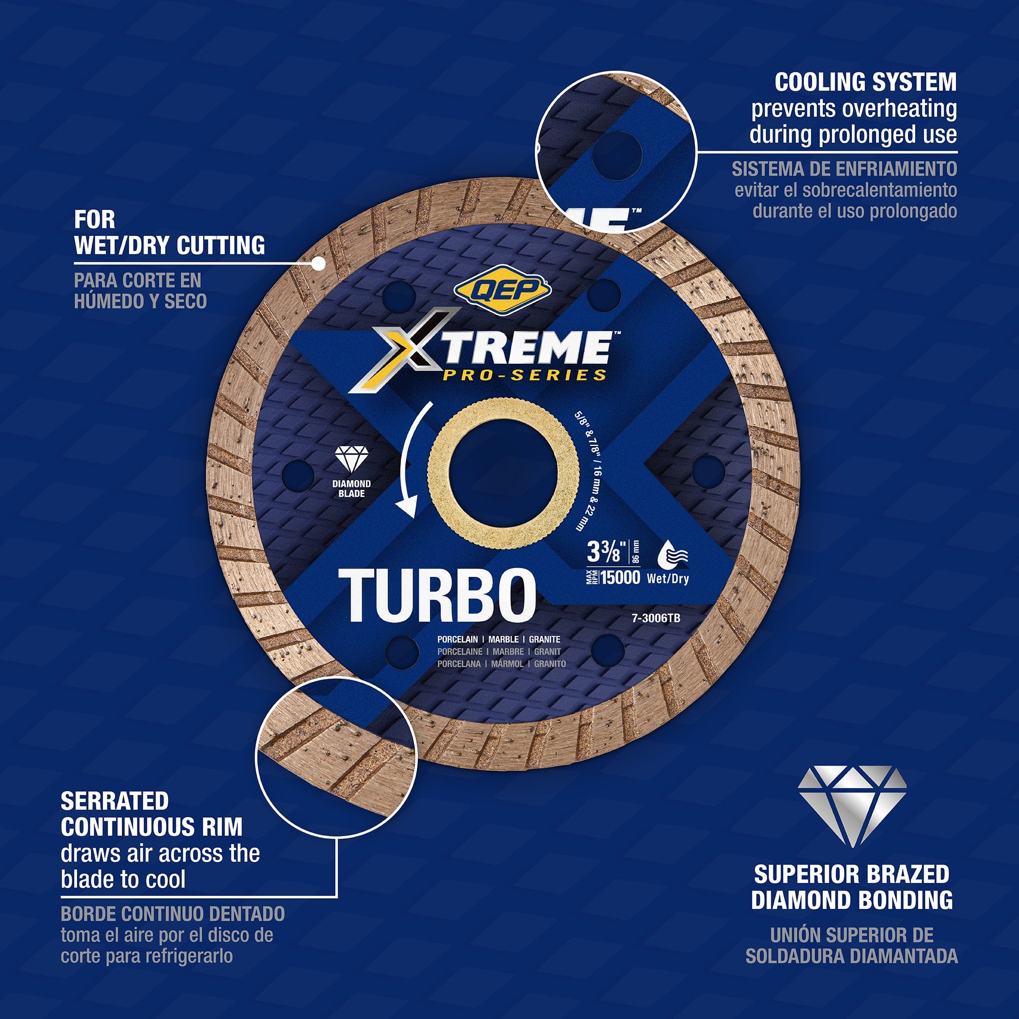 Xtreme Pro Series 3-3/8" Turbo Diamond Blade - 2