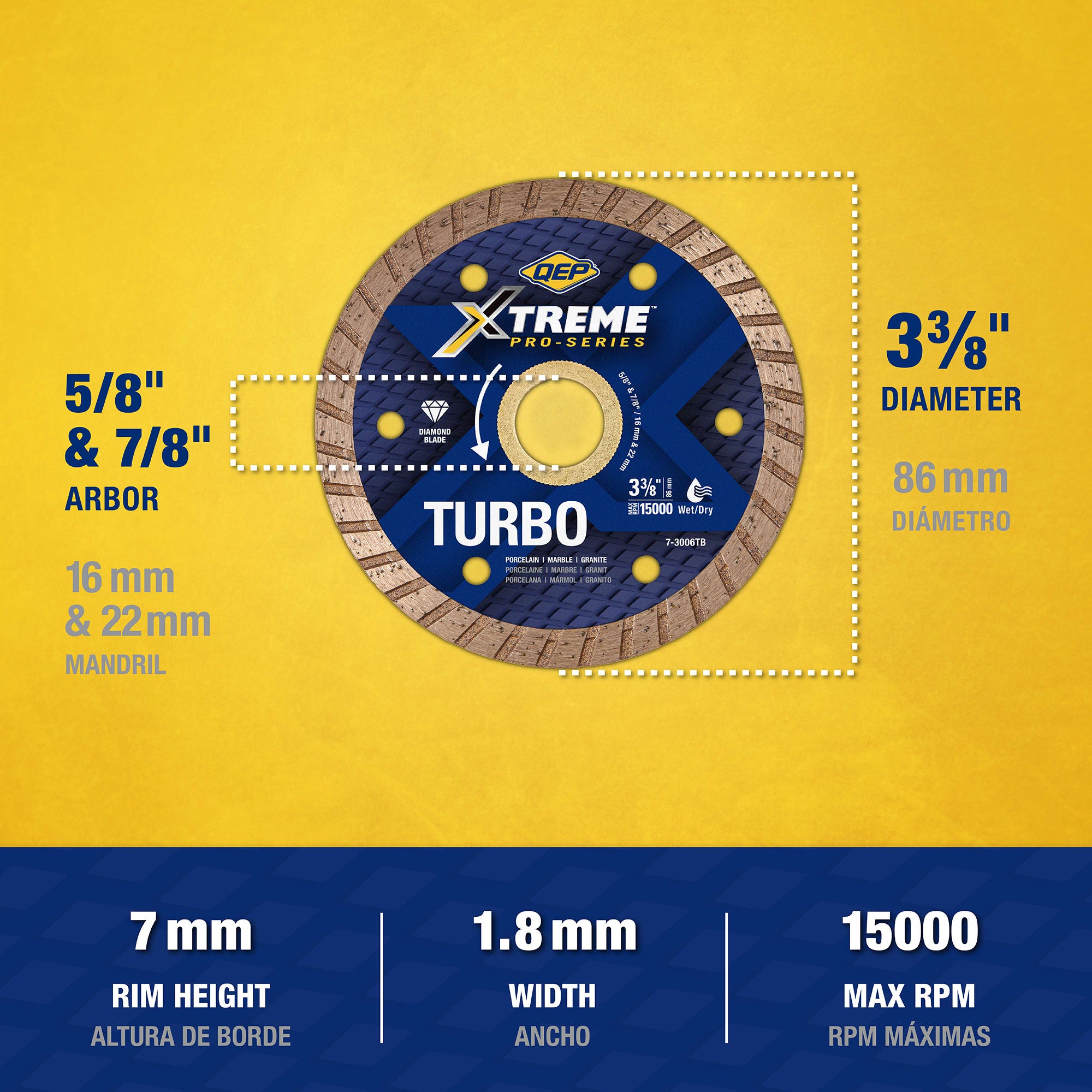 Xtreme Pro Series 3-3/8" Turbo Diamond Blade - 4