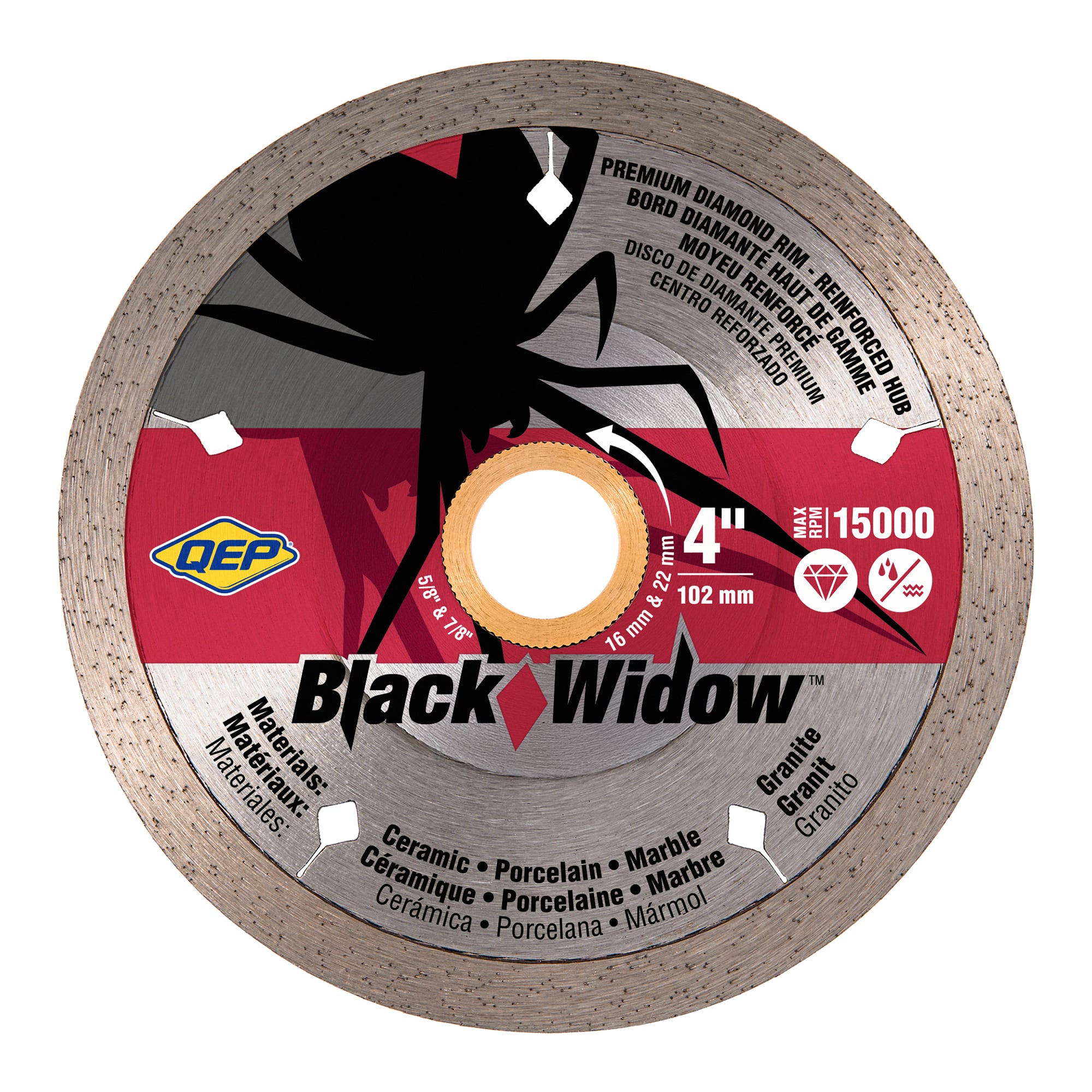 4" Black Widow Premium%2C Thin Rim Diamond Saw Blade%2C Wet/Dry Cutting - 1