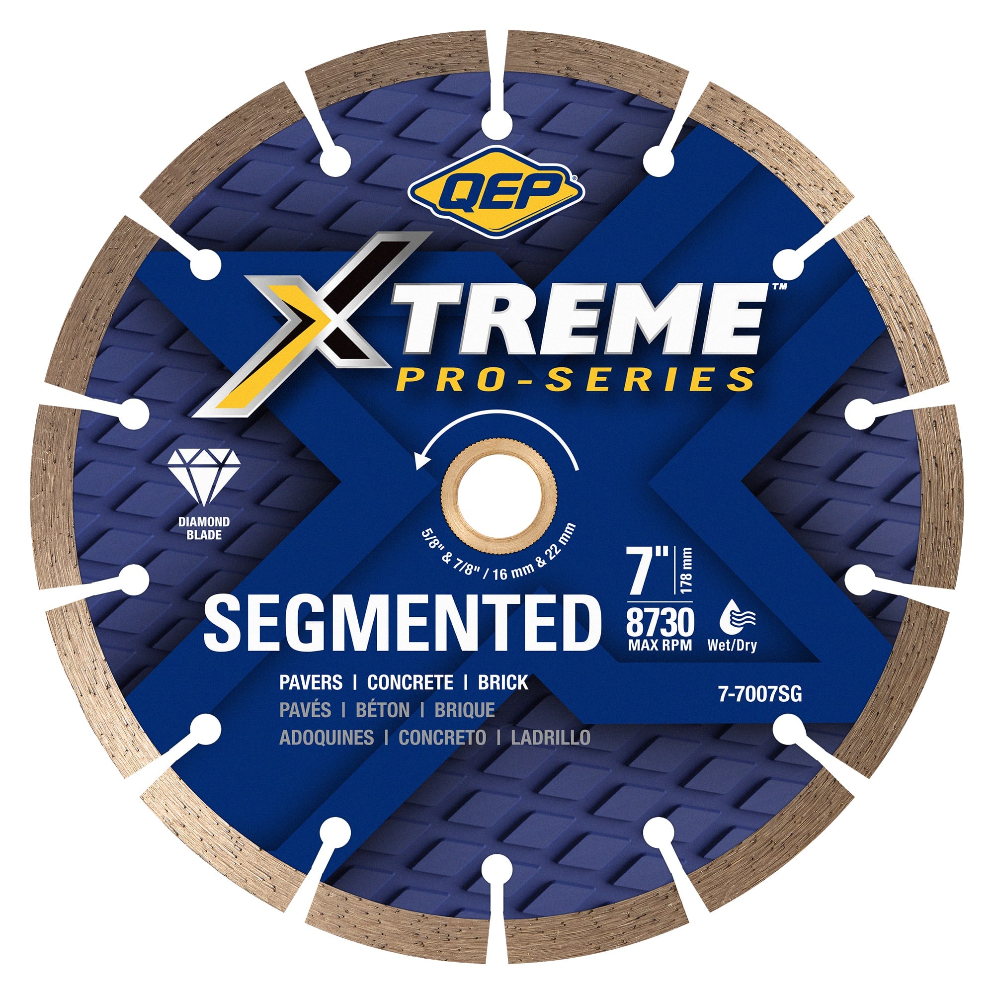 7" Xtreme Segmented Diamond Blade for Pavers%2C Concrete%2C and Brick - 1