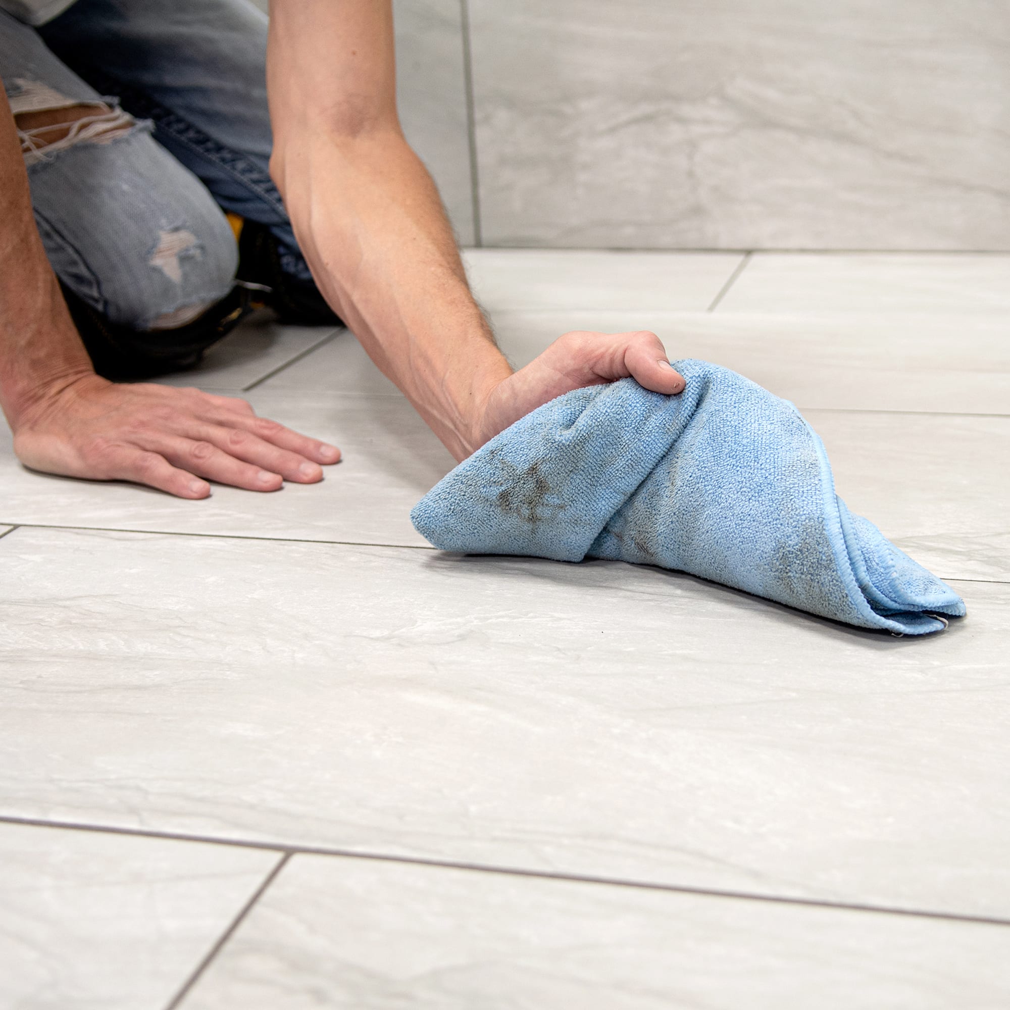 18" x 18" Microfiber Cloth for Grout Cleaning & Polishing - 3