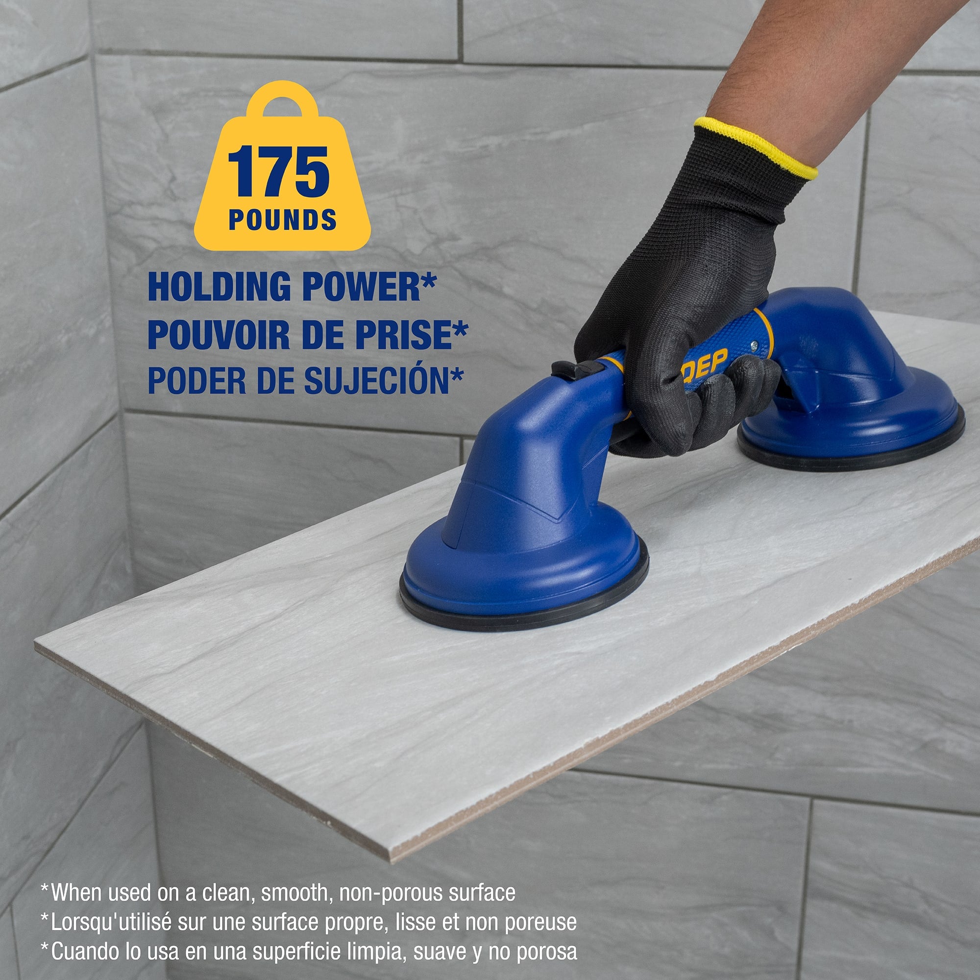 ProMAXGrip Double Suction Cup for Large Format Tile - 175 lb. lift - 3