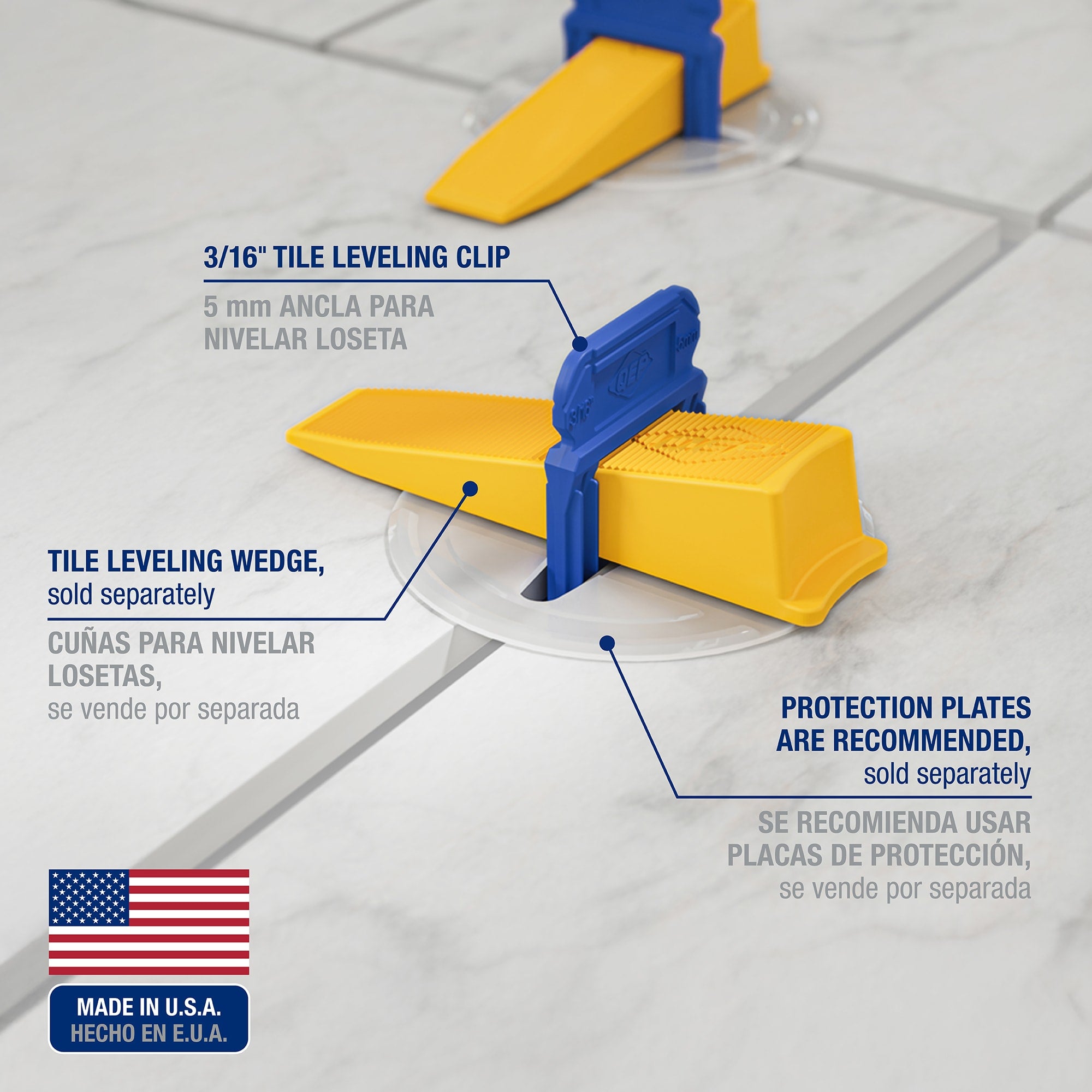 LASH XL Tile Leveling System Clips for 3/16" Grout (500 pack) - 3