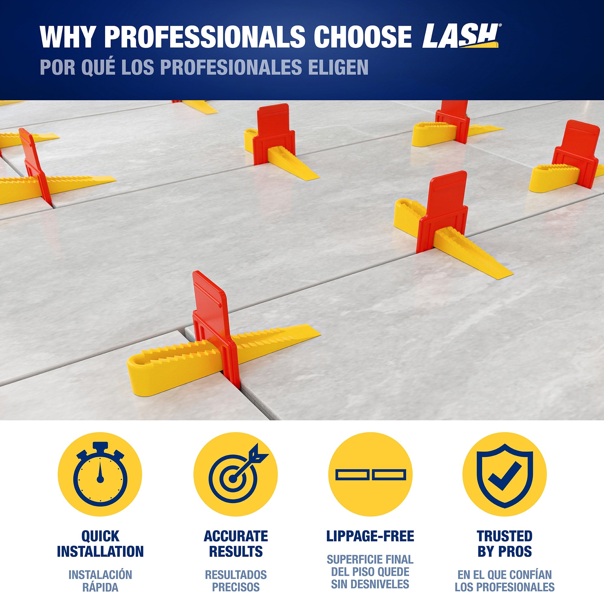 LASH Tile Leveling System Clips for 1/8" Grout (100-pack) - 3