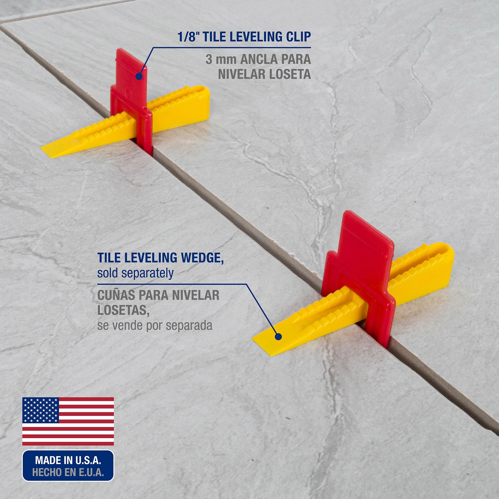 LASH Tile Leveling System Clips for 1/8" Grout (1%2C000 pack) - 6